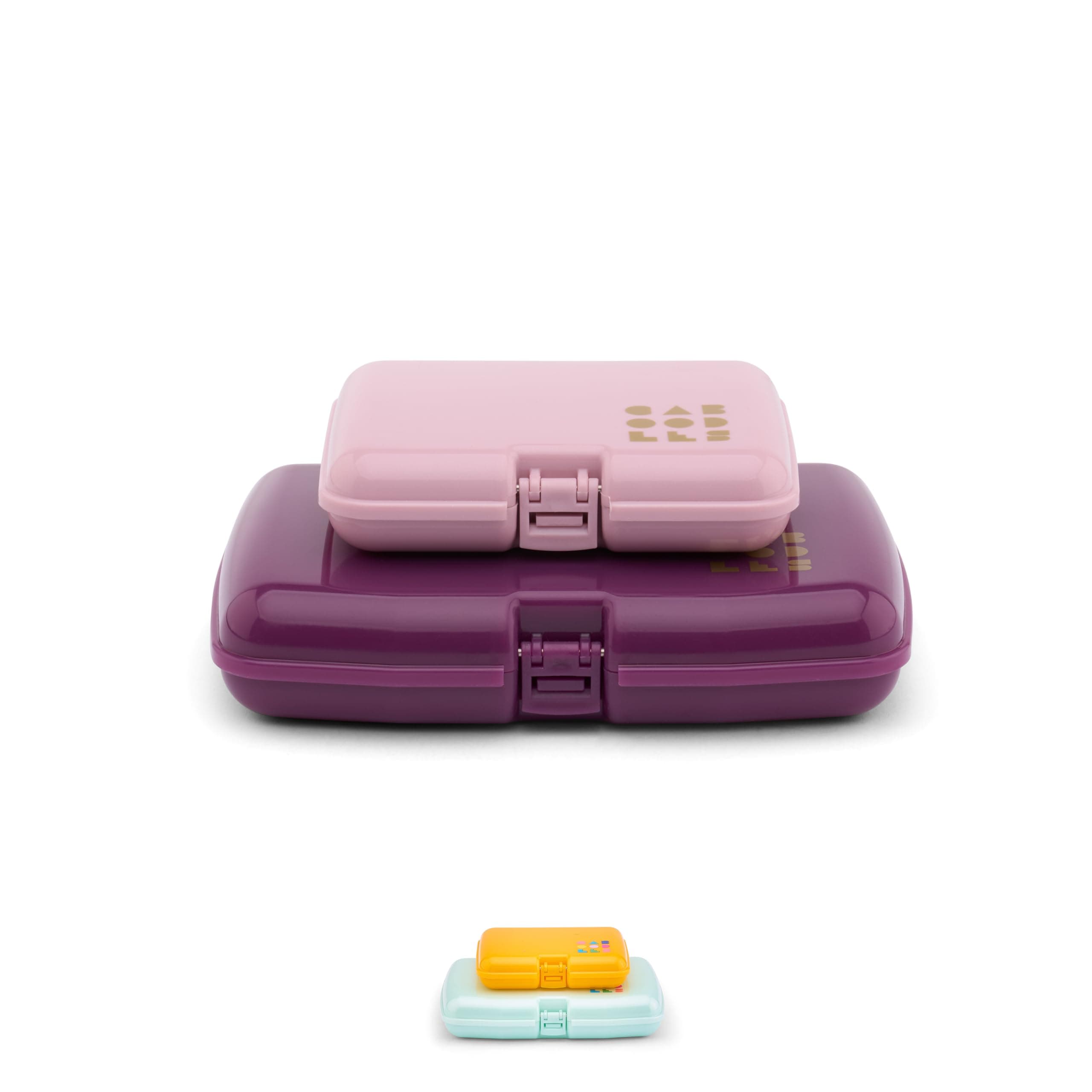- Care Pack + Lil Bit Set, Pink & Violet, Travel Organizers for Makeup, Snap-Tight Latch for Mess-Free Travel, Compact Size