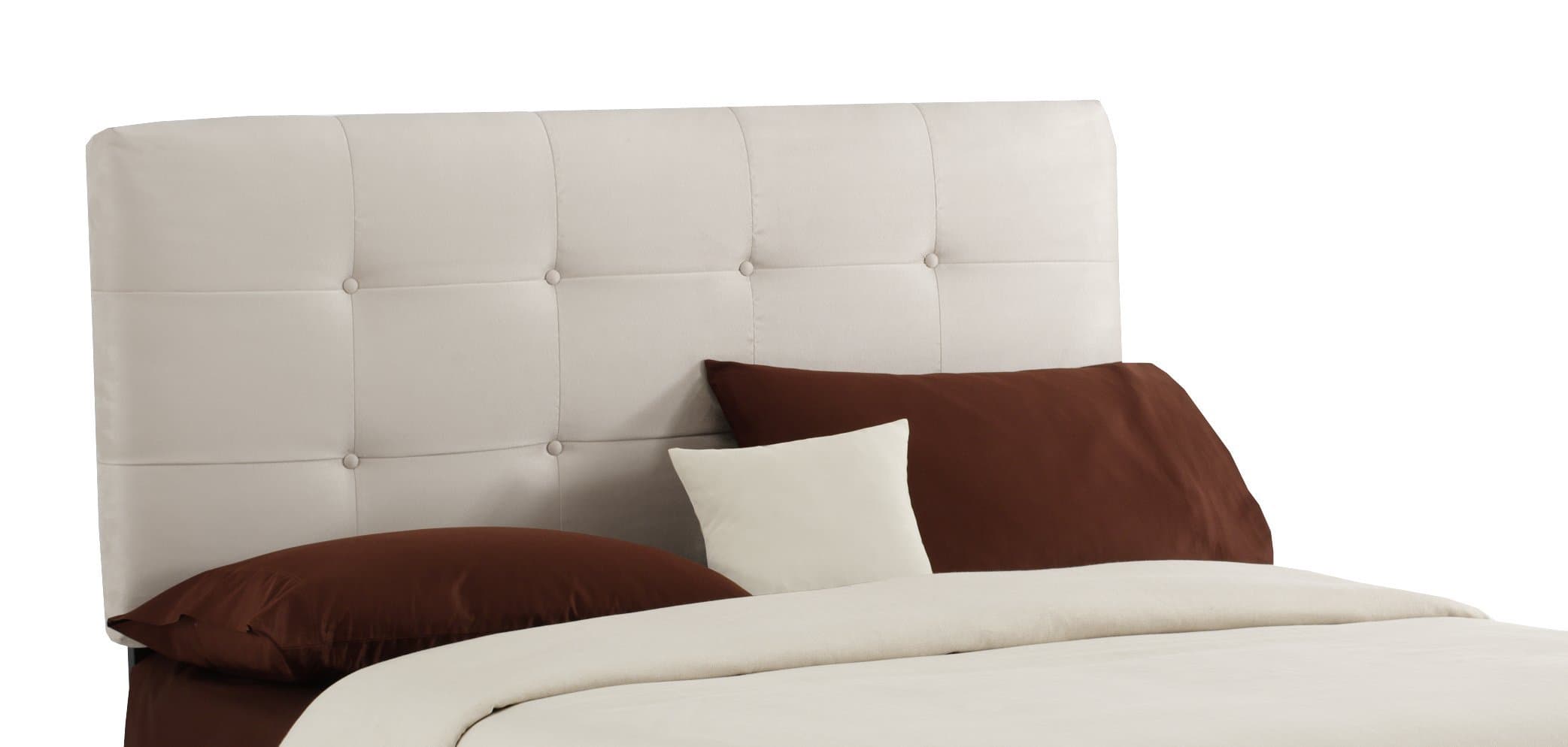 Surrey King Micro-Suede-Upholstered Tufted Headboard, Oatmeal