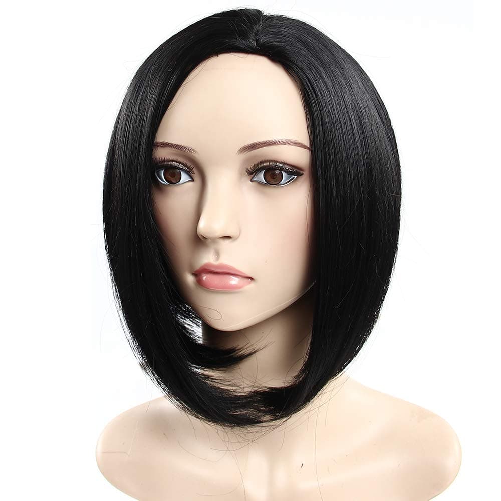 Secretgirl Short Straight Hair Bob Wigs Cosplay Party Wig for Women Black Heat Resistant Wig (#1)