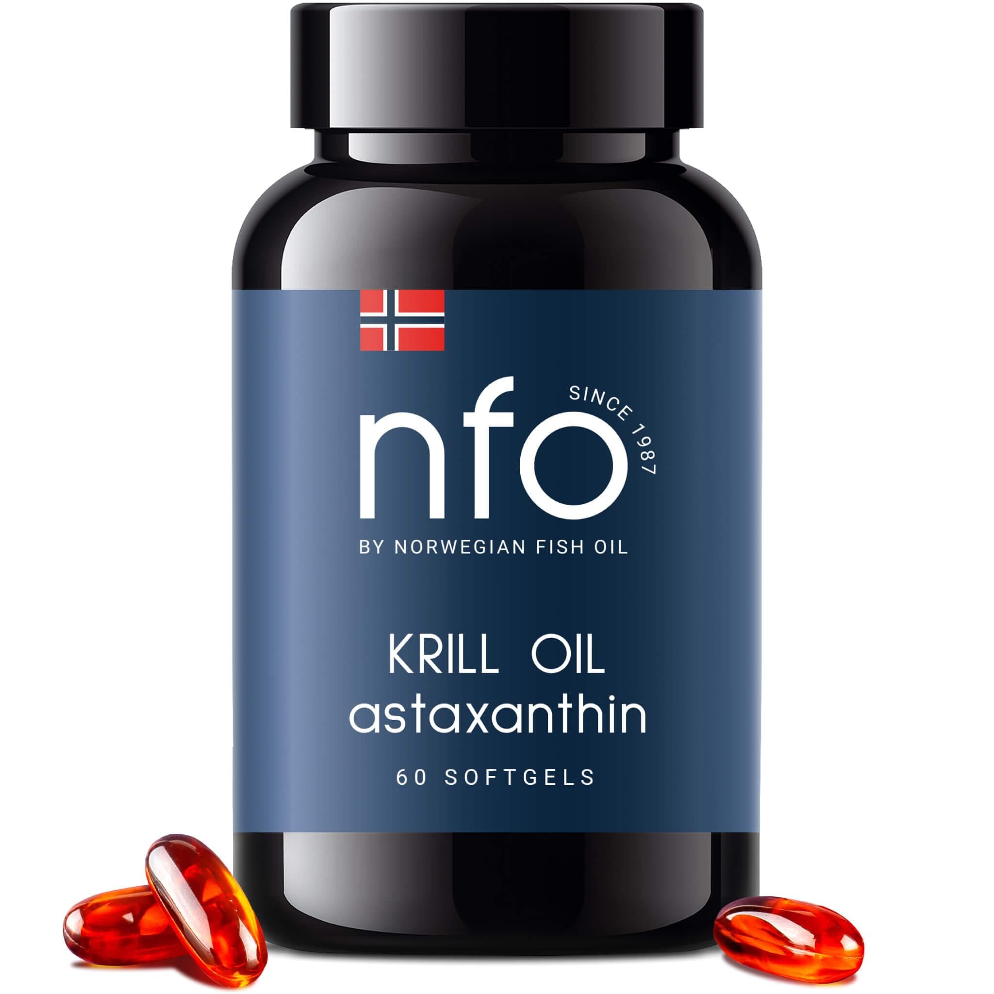 NFO OMEGA 3 KRILL OIL Astaxanthin [60 Capsules] Antarctic Krill Oil with Norw...