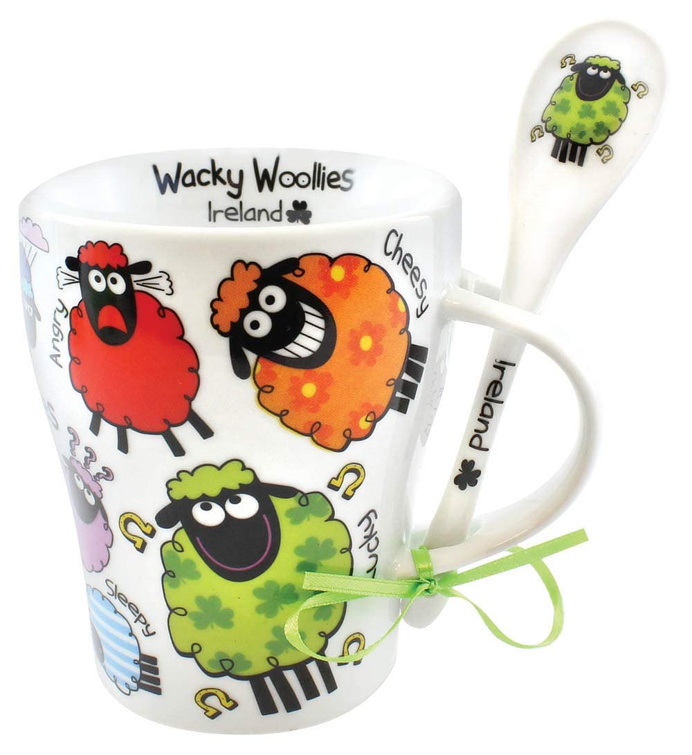 Irish Sheep Mug And Spoon Set, Ireland