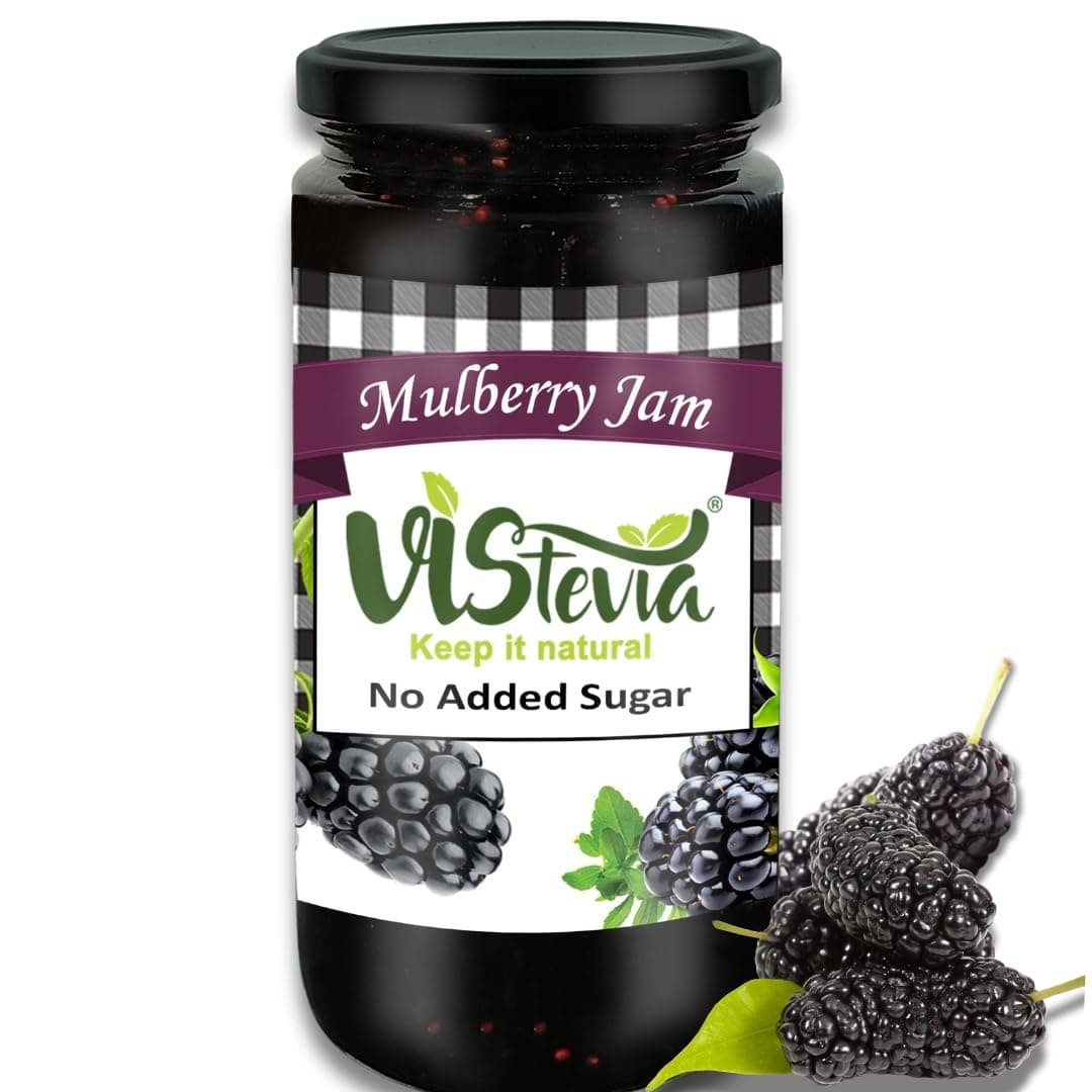 Sugar Free Mulberry Jam, Diabetic and Keto Friendly - Sweetened Naturally With Stevia, More Than 60% Mulberry Content - Delicious To Taste, Pack of 1 (400G)