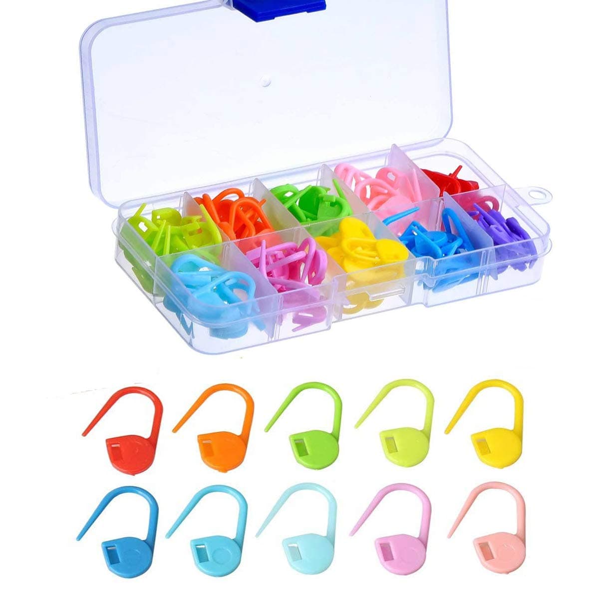 100 Pcs Knitting Tools Needle Clip Hook,Crochet Stitch Marker Knitting Crochet Locking Stitch Markers Clips,Knitting Stitch Counter, 10 Colors