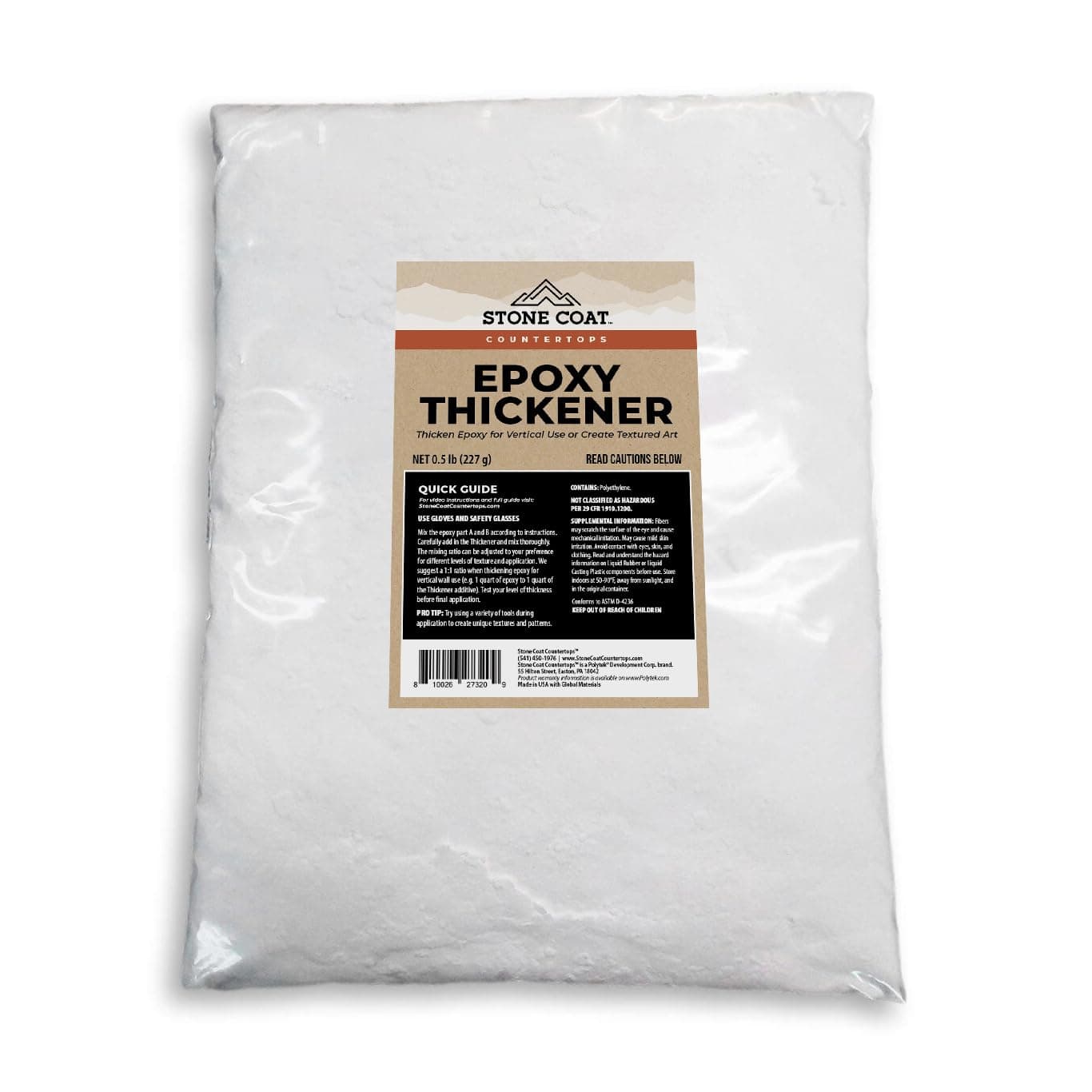 Stone Coat Countertops Epoxy Thickener – Thickening Agent for Vertical, Sloped, or 3D Epoxy Projects! Polyfiber Mixes Fast and Easy with Epoxy Resin Kits! ()
