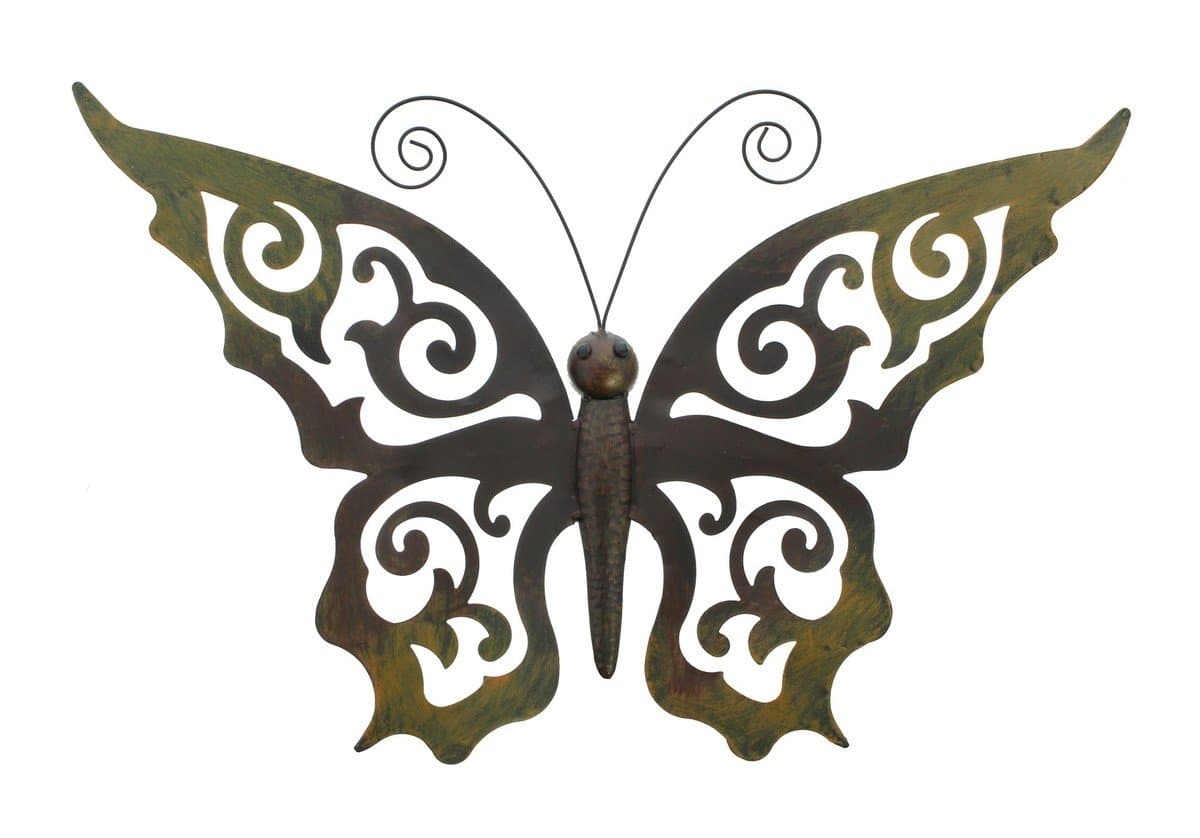Metal Butterfly Wall Art with Ornate Wings