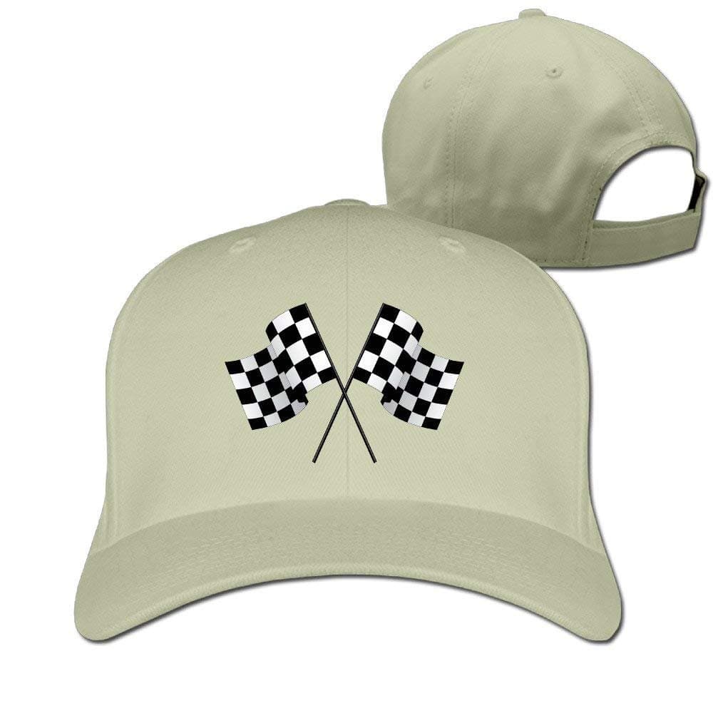 Decams Checkered Flags Race Car Flag Pole Plain Baseball Hats Adjustable Visor Cap