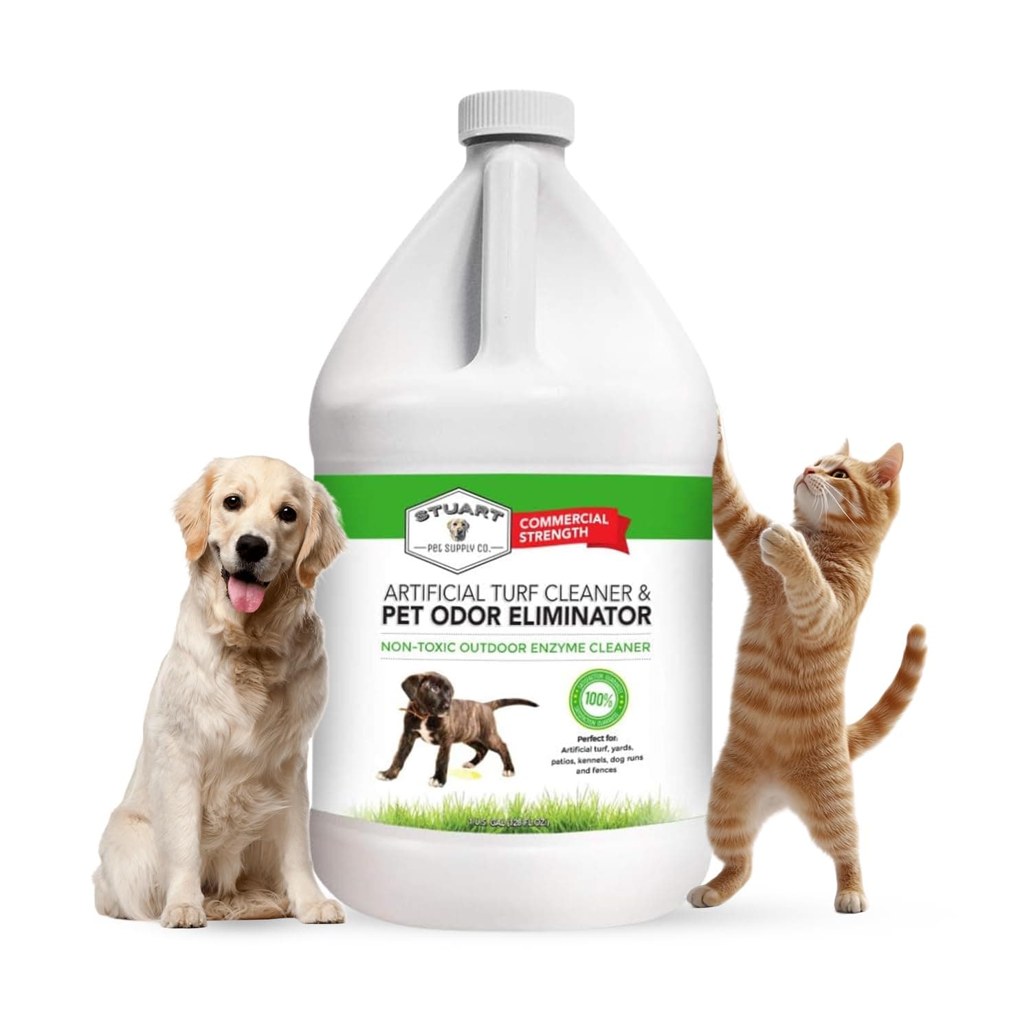 Stuart Pet Supply Artificial Turf Cleaner and Outdoor Pet Odor Eliminator Concentrate is Ideal for Yards, Artificial Grass and Patios, Great Yard Odor Eliminator for Dogs (Gal) 128 fl oz.