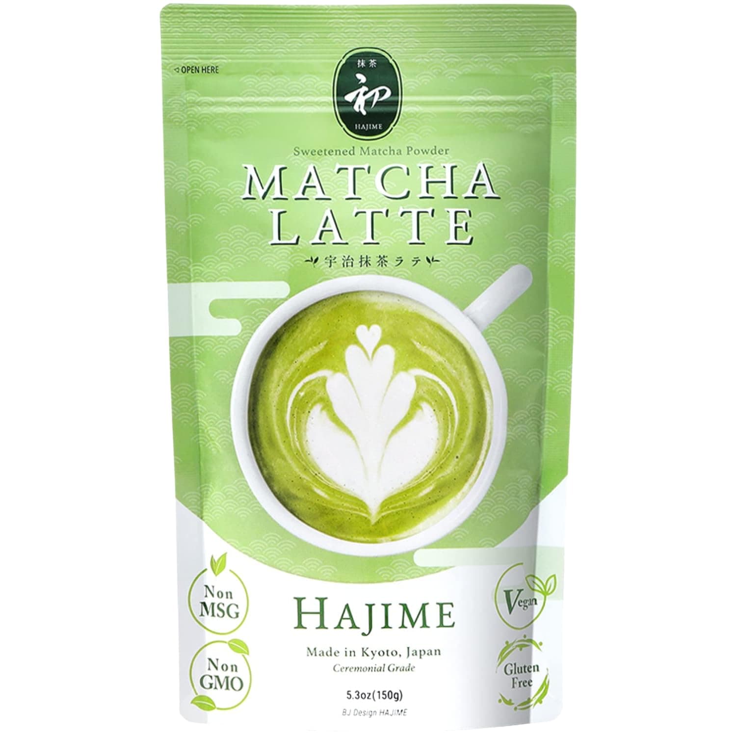Matcha Latte Powder “HAJIME” Sweetened Matcha Green Tea Powder - Authentic Japanese Origin - Non MSG, Non GMO, Vegan, Gluten Free (1.1 Pound)