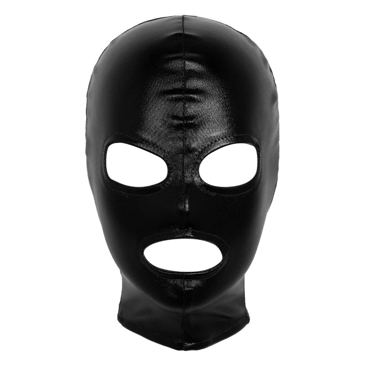 Unisex Leather Full Cover Face Mask Elastic Breathable Cosplay Costumes Open Eyes Mouth Headgear