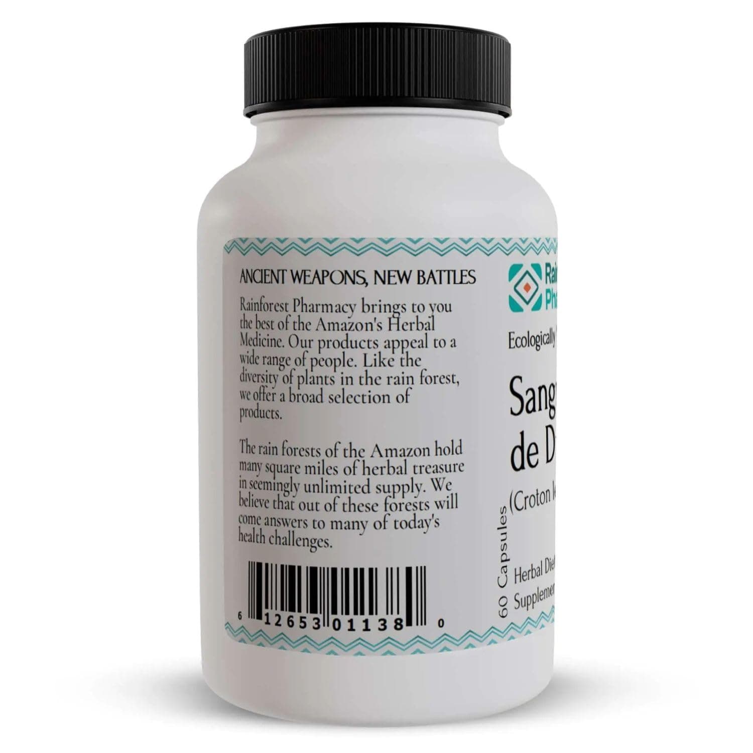 Sangre de Drago 60 Vegetarian Capsules 200 mg - 100% Pure Peruvian Ecologically Wildcrafted Croton Lechleri Dragon’s Blood for Digestive and Skin Health
