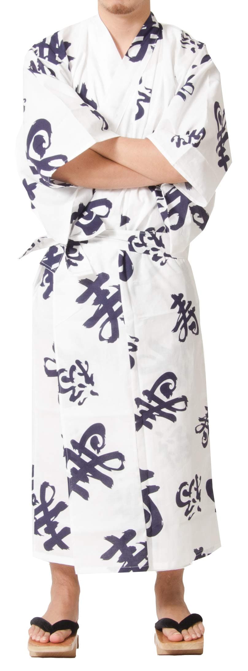 Tokyoin Traditional Made in Japan Cotton Yukata Robe (Japanese Pajama Kimono) Easy Wearing Unisex Design OBI Yukata set2