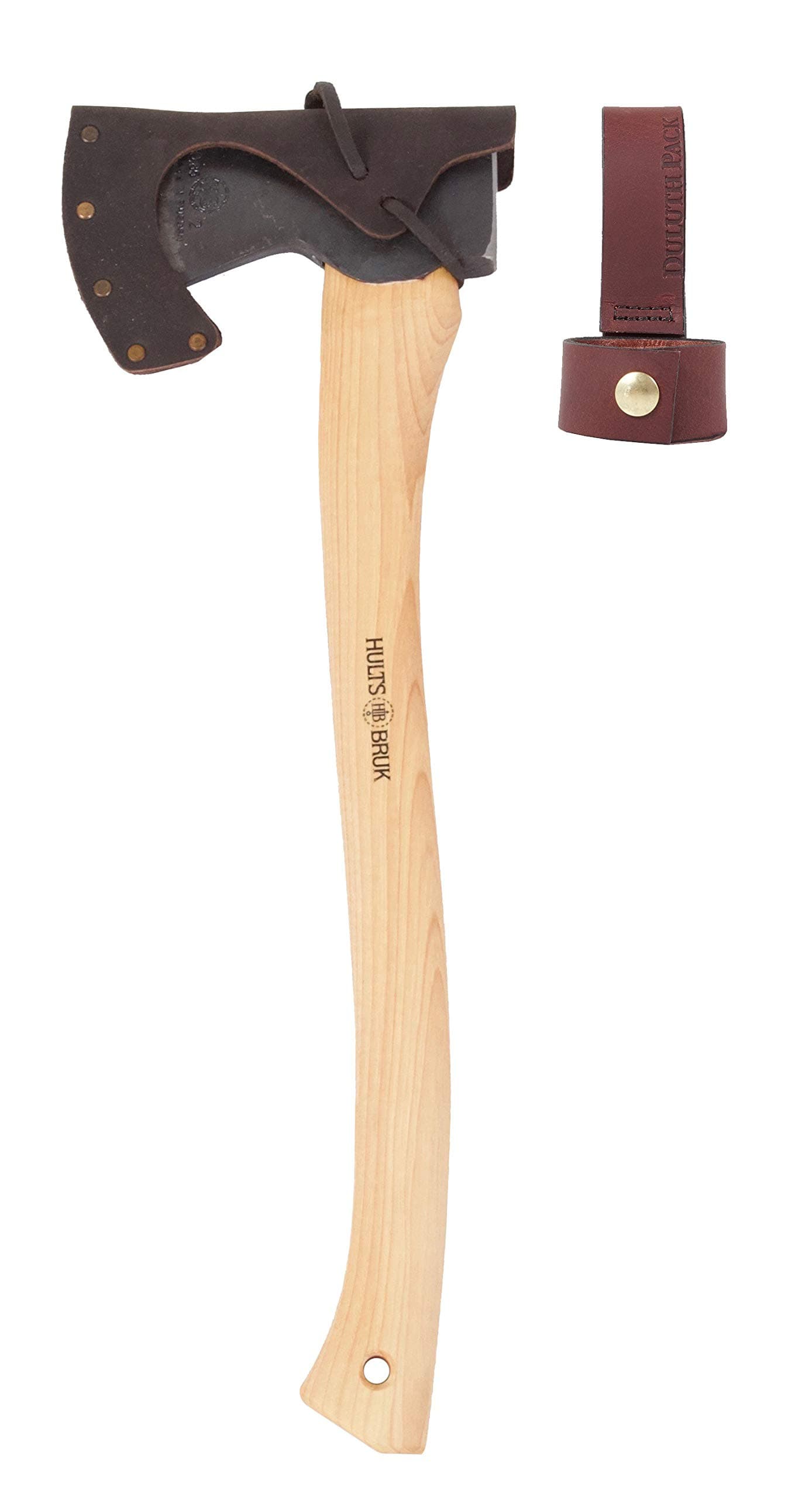 Hults Bruk Aneby 20 Inch Hatchet with Sheath and Duluth Pack Axe Holder Bundle