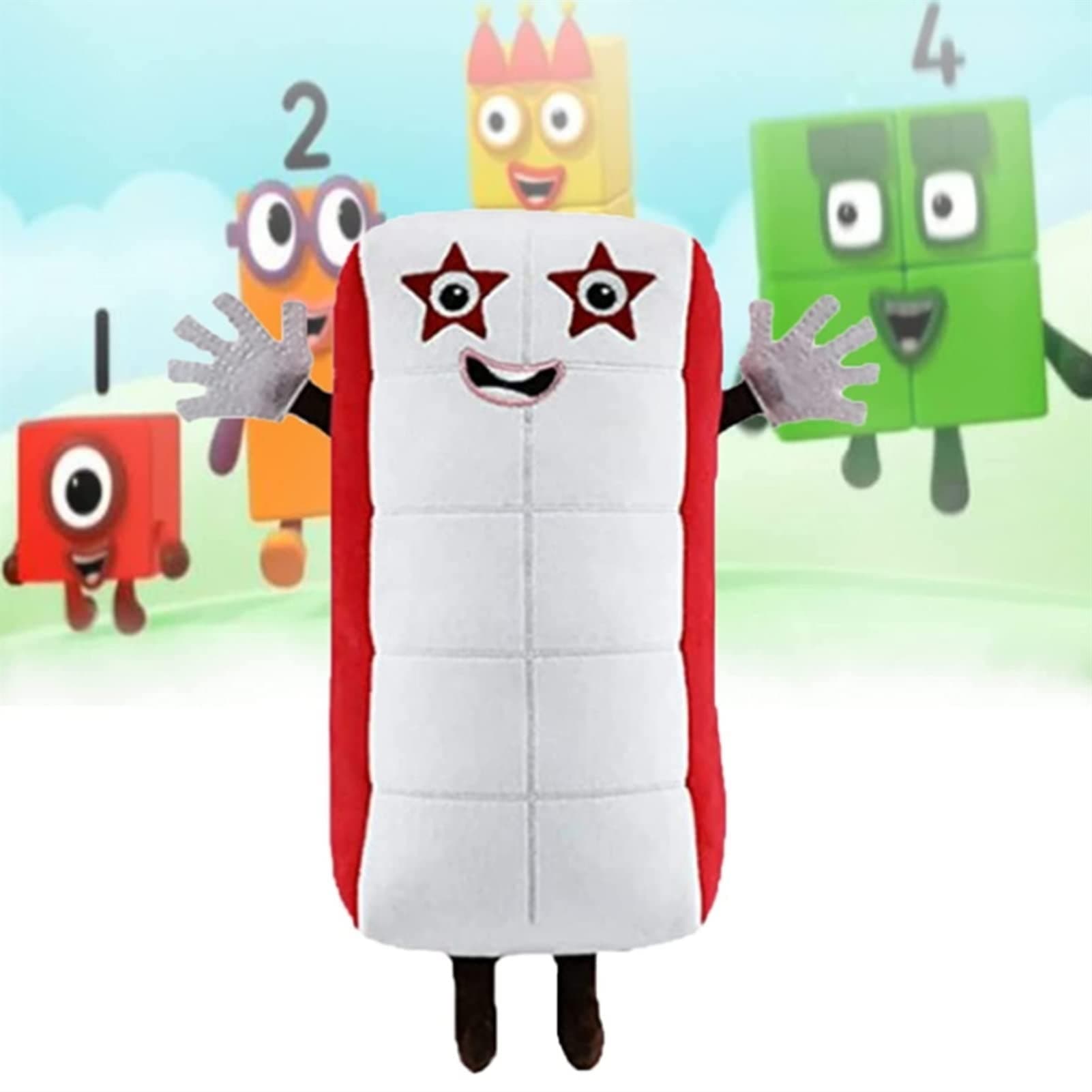 SHUIZHUYU Numberblocks Plush Toys,Numberblocks Plush Doll,1-10 Mathematics Enlightenment Animation Cartoon Animation Doll Toys (Color : 10 white, Size : As shown)