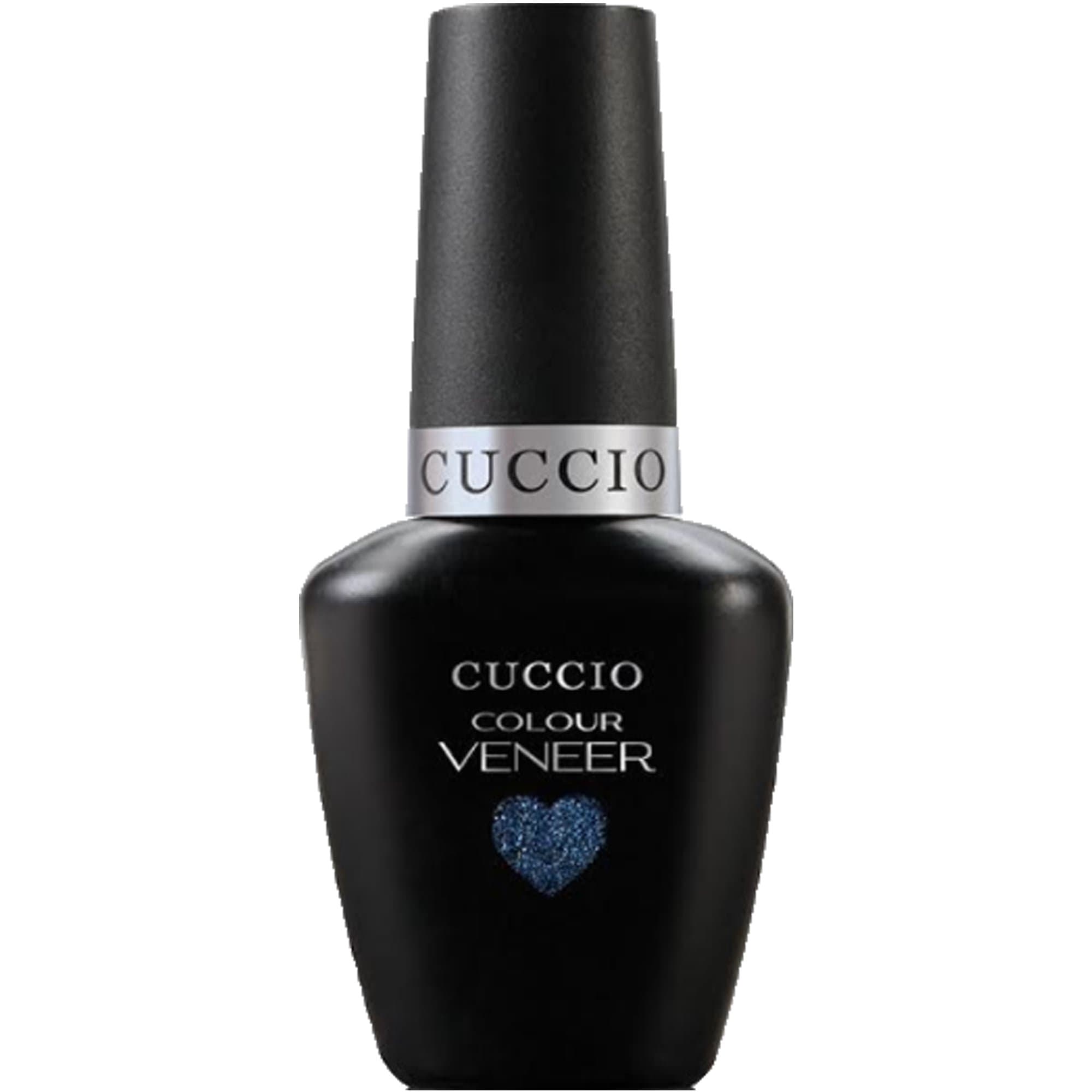 Cuccio Gel Nail Polish Veneer Private Eye 13ml- Deep Blue with Silver Metallic Shimmer