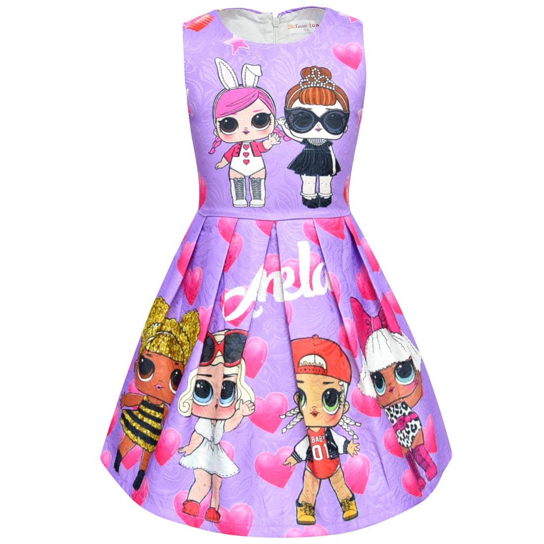 UPSTONE LOL Dress Clothing for Girls| Pink Princess Dress for LOL Birthday Princess Outfit … (Purple, 140cm)