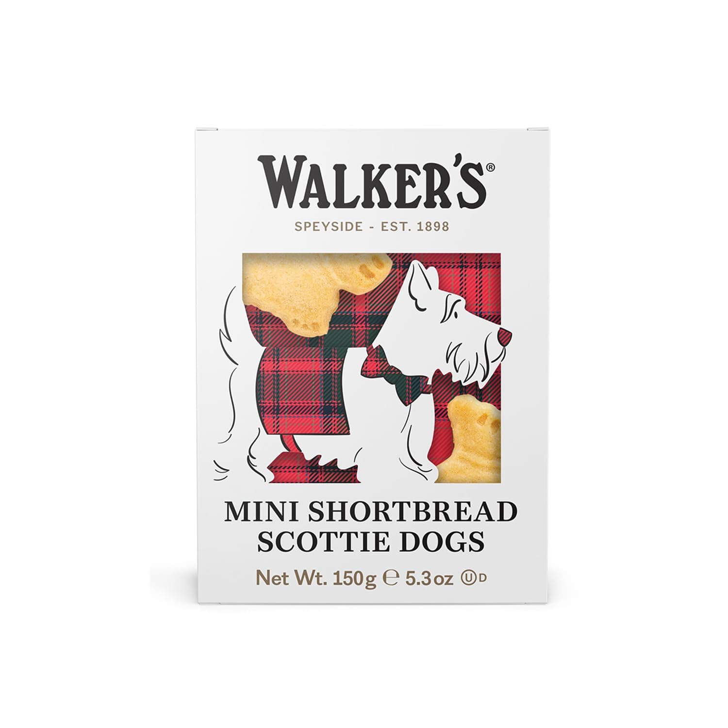 Walker's Shortbread Mini Scottie Dog Shaped Cookies, Pure Butter Shortbread Cookies, 5.3 Oz Box