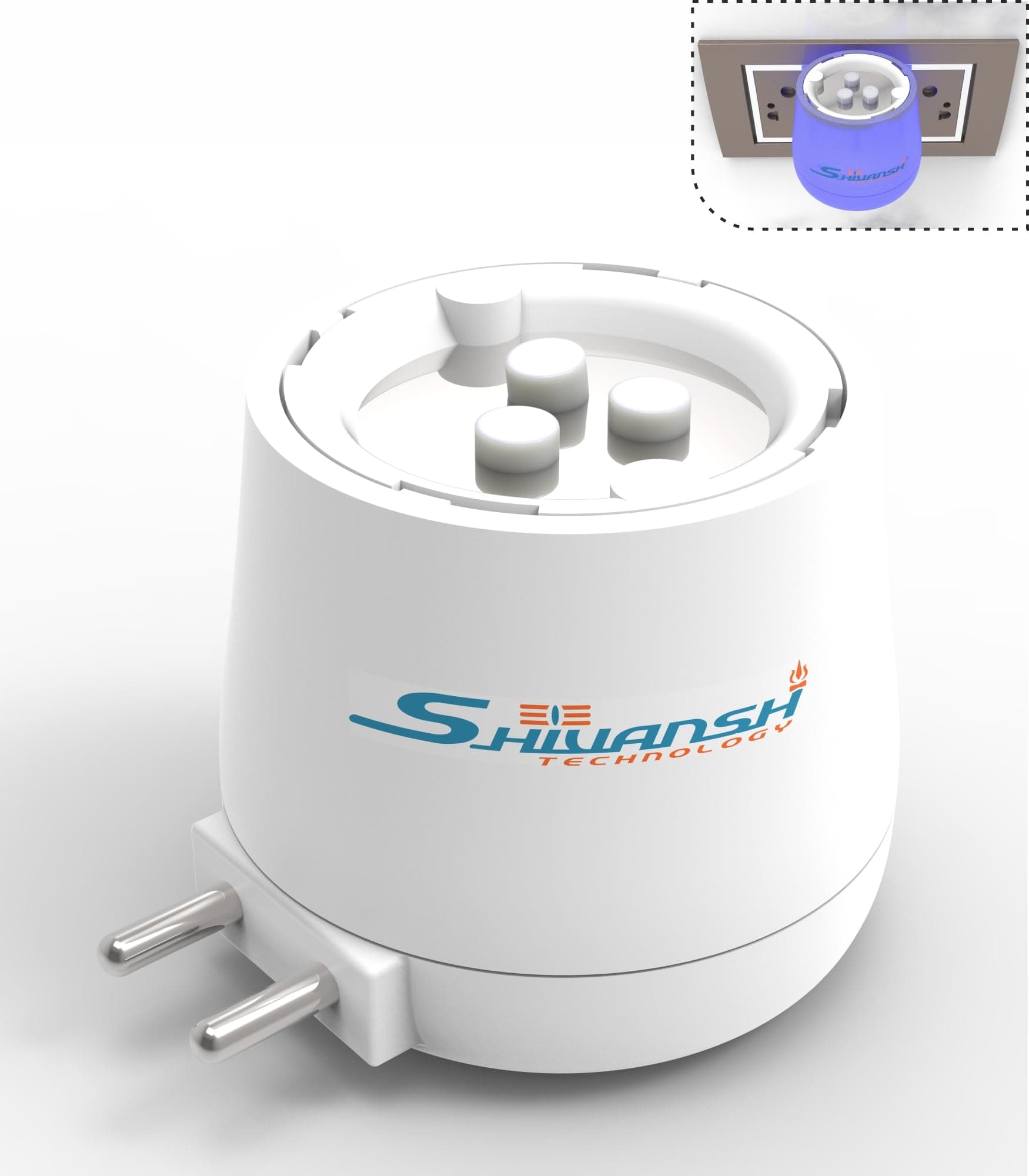 Electric Kapoor Dani Camphor Burner & Diffuser for Home | Puja Camphor Machine with Night Lamp | Bakhoor Dani with Safety Features (Blue Light),Plastic