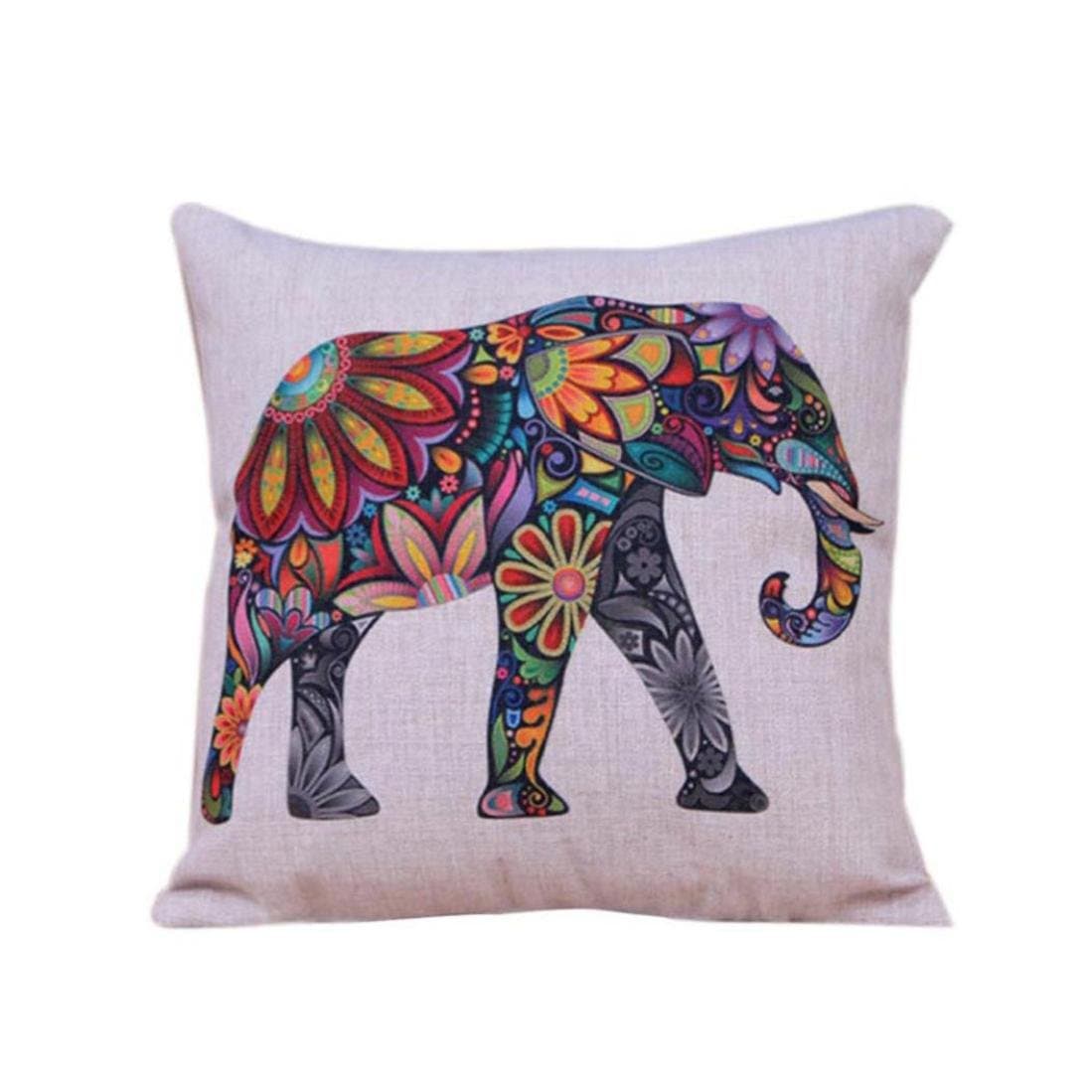 OUBAO Bed Sofa Decorative Colorful Feather Pillow Case Cushion Cover (A)