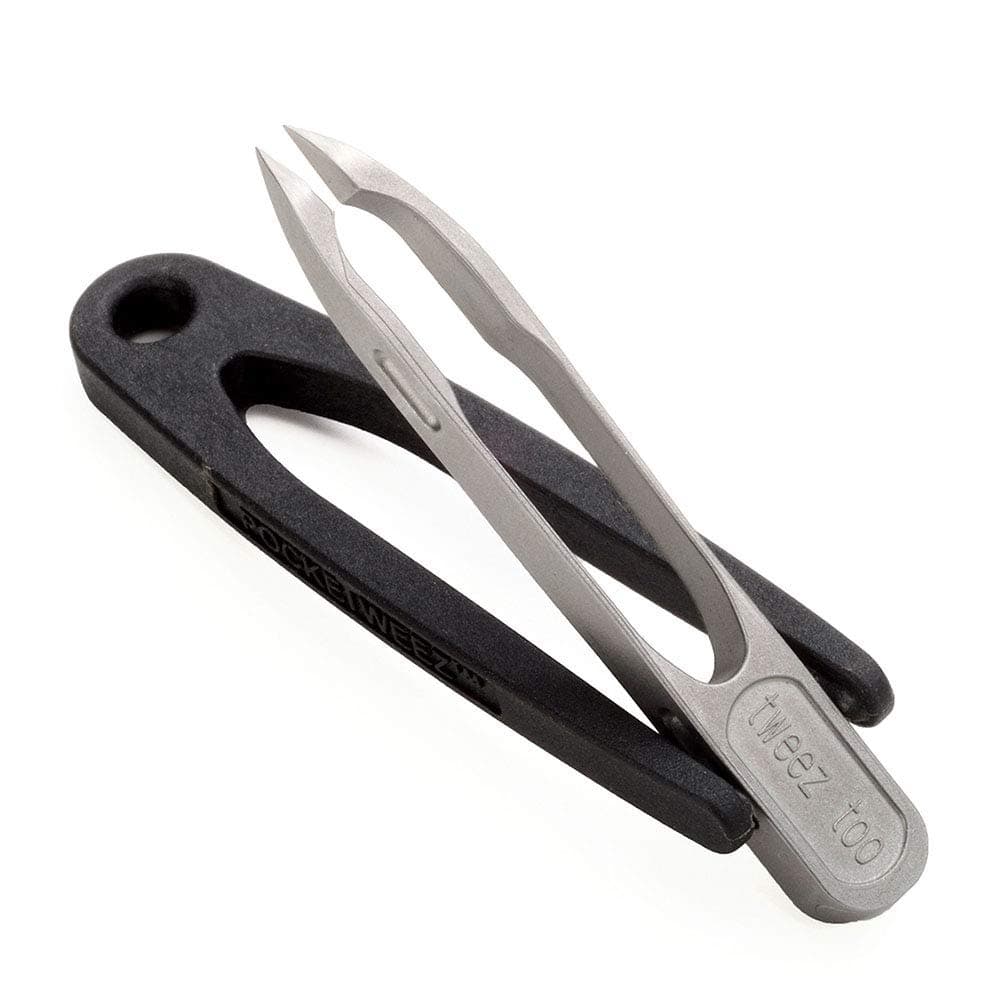 PockeTweez model 'tweez too' precise, EDC, stainless steel, sliver/splinter/hair/tick removal, keychain, slant tip
