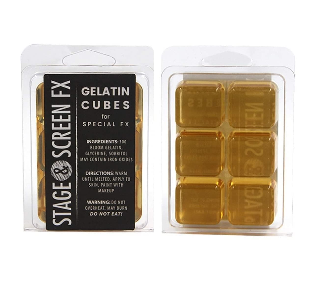 Professional FX Makeup Gelatin Cubes 4 oz. CLEAR - A Safe Alternative to Latex! FX Makeup, Skin effects, Scars, Prosthetics EASY! by spfxmakeup