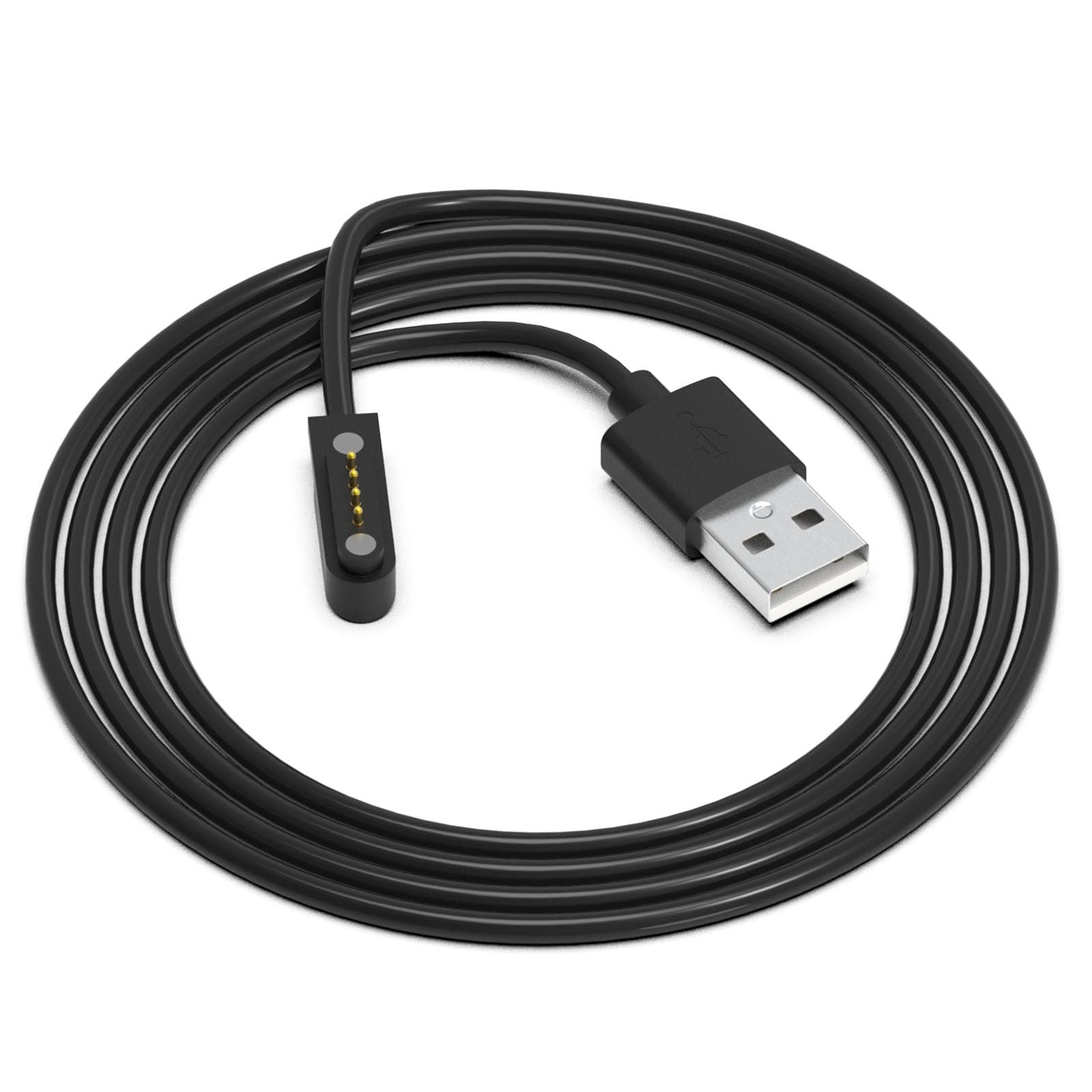 Universal Smart Watch Charger Magnetic 4 Pin for Bluetooth Smart Watches GT88 G3 GT68 KW08 KW18 Y3 KW88 KW98 KW99 KW28 FS08 GV68 KW06 USB Charging Cable Replacement 2FT- Contact Pin Spacing 7.62mm