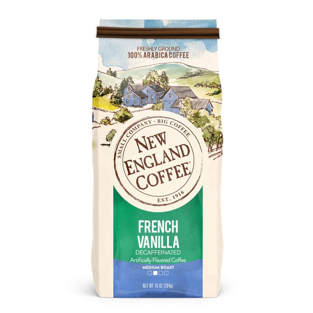 New England Coffee French Vanilla Decaffeinated Medium Roast Ground Coffee 284g