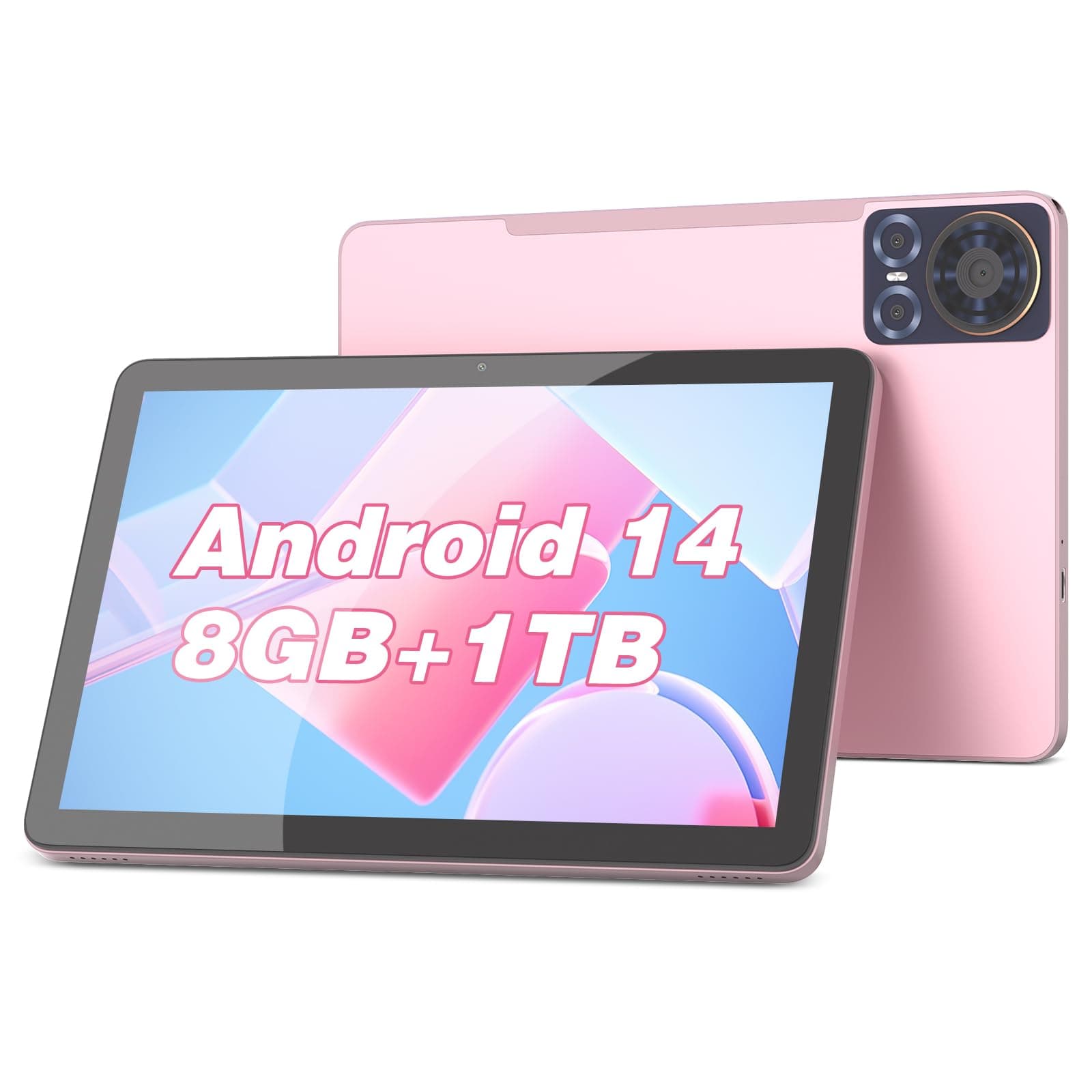 C idea10.1 Inches Tablet,Android 13 Tab,5G Tablet Dual SIM 8GB RAM 1TB ROM,10000mAh Battery With Bluetooth, WIFI and GPS CM8300plus (Pink)