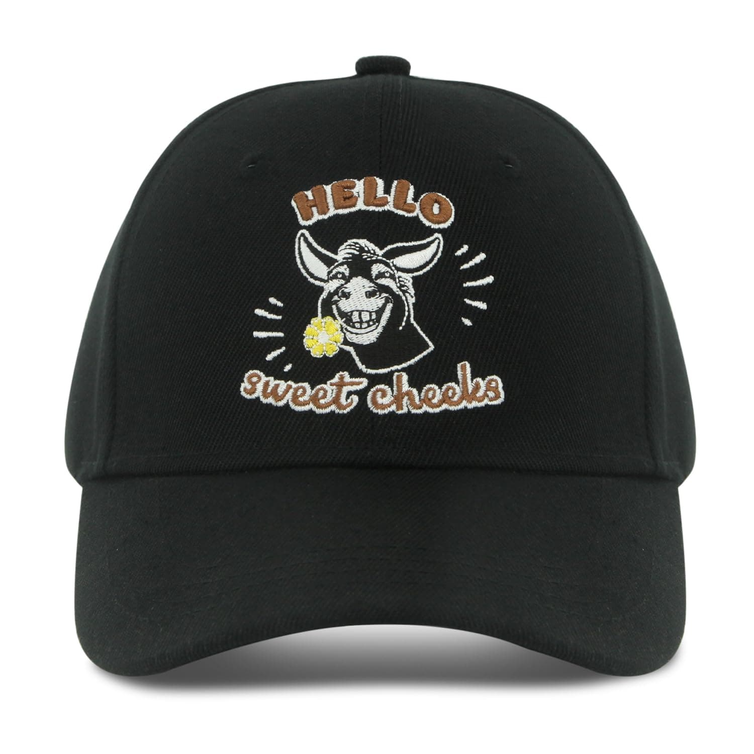 Tijuboni Funny Baseball Cap Embroidered Trucker Hats for Men Funny Dad Hats Humor Trucker Hat Adjustable Unisex, Hello Donkey, One Size