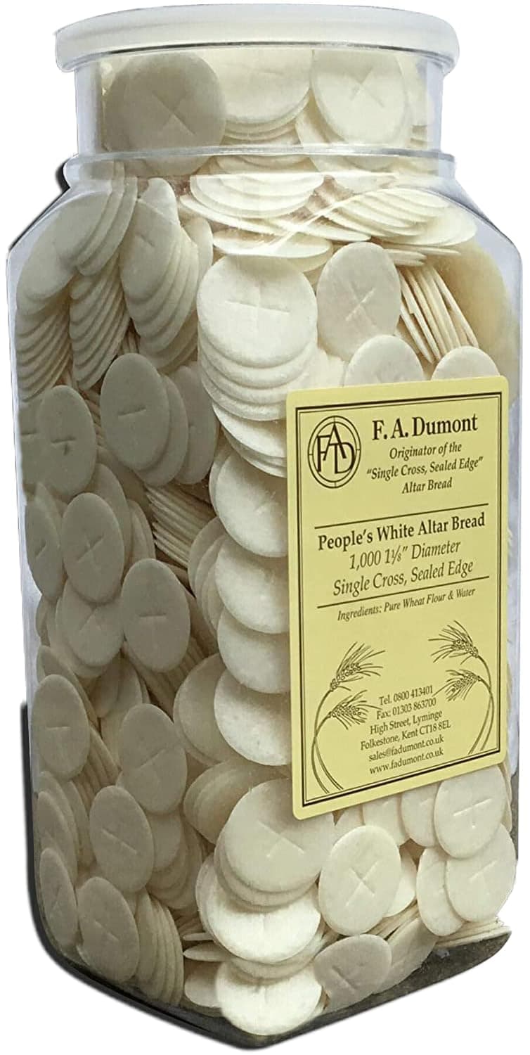 F.A. Dumont Altar Bread - 1 1/8" White - 1000 Container
