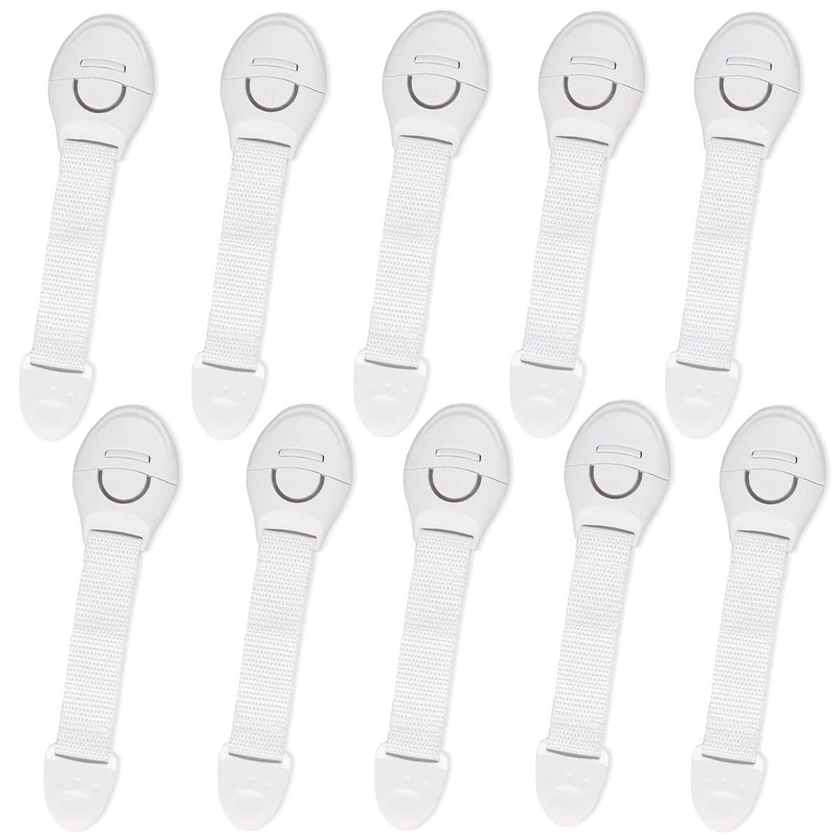 UCEC Child Safety Locks - Best Latches for Baby Proofing Cabinets, Drawers, Cupboards, Doors,for Childproof Adjustable Security Straps - Pack of 10