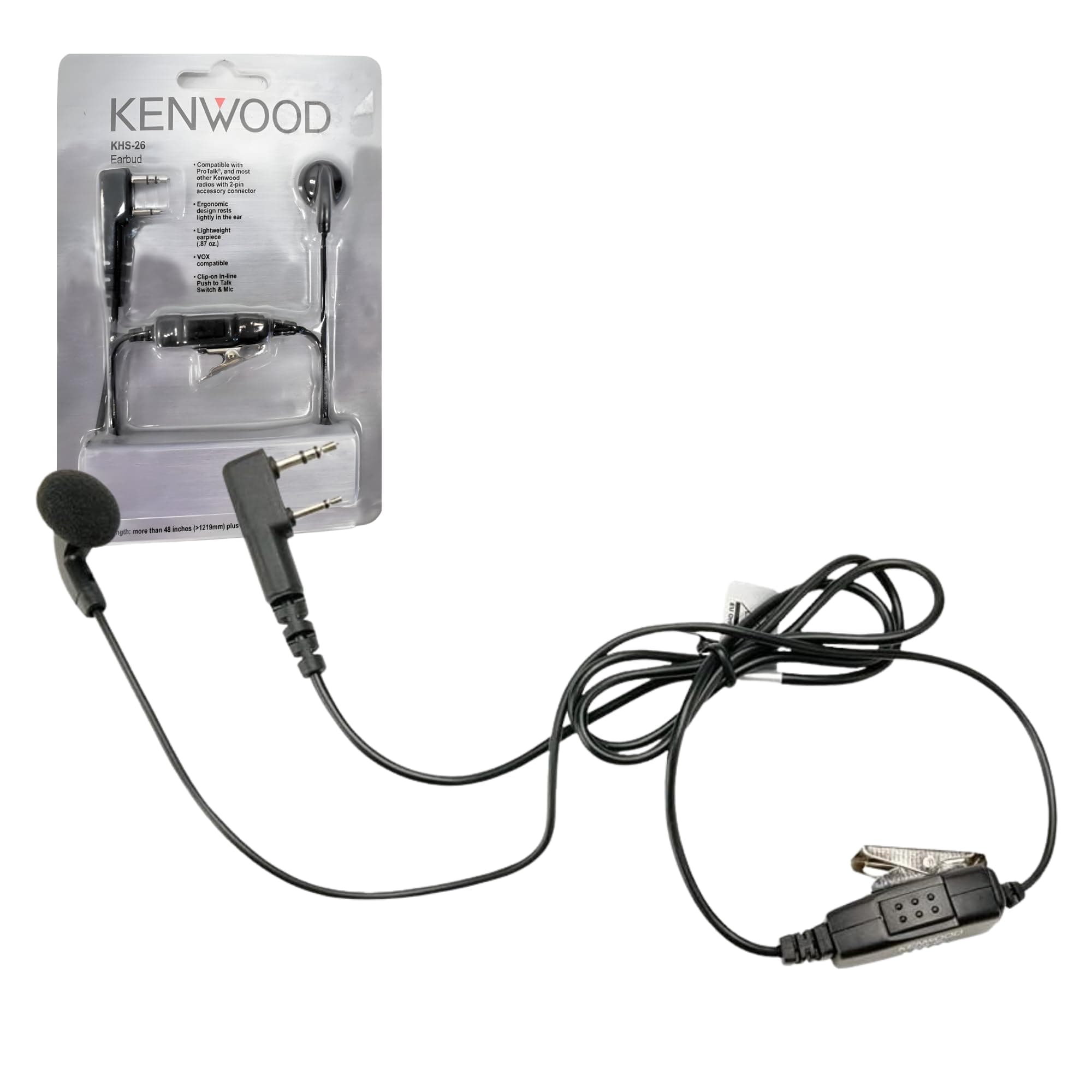 Headset, Earbud with in-Line PTT Mic