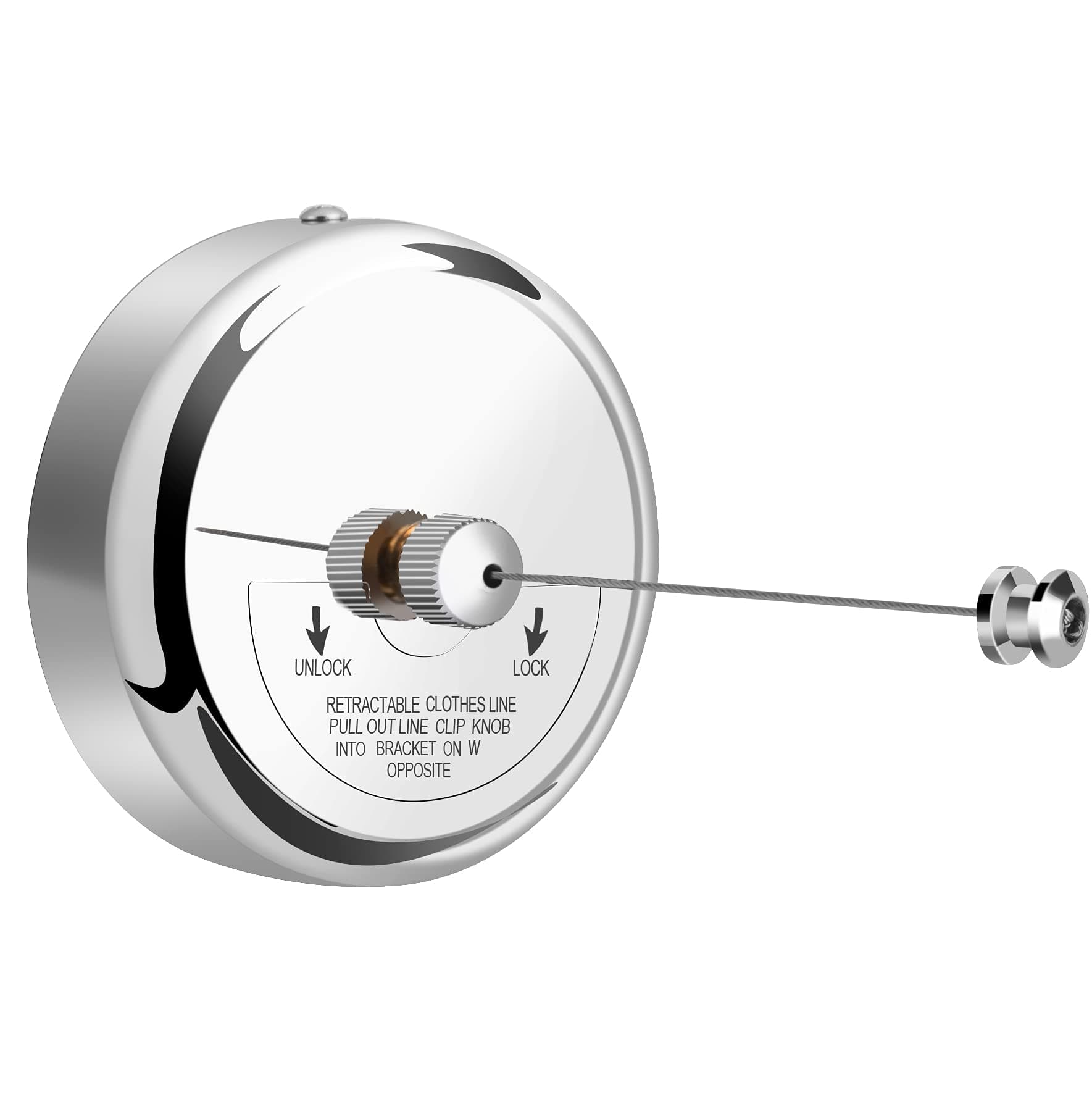 Retractable Clothesline 9.0 Feets, 304 Stainless Steel Clothes Line Dryer with Heavy Duty Adjustable Stainless Steel Rope String for Hanging Drying Bathroom, Laundry, Hotel, Indoor & Outdoor