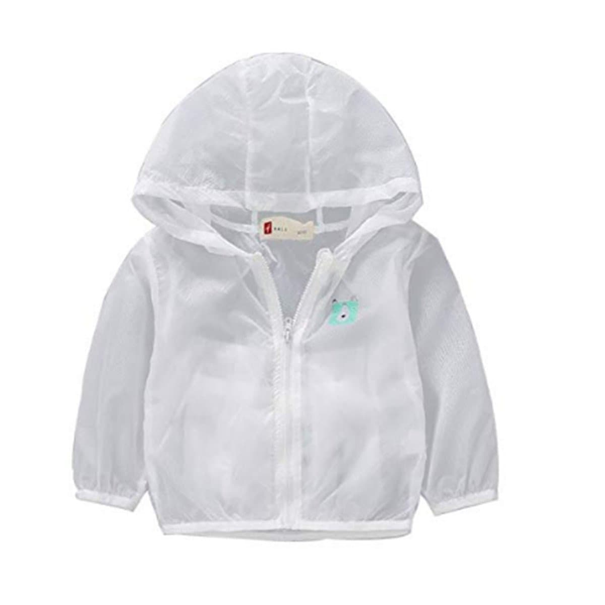 Unisex Kids UV/Sun Protection Hoodie Quick Dry Ultrathin Jacket for Travel,Beach and Air Conditioning (120) White