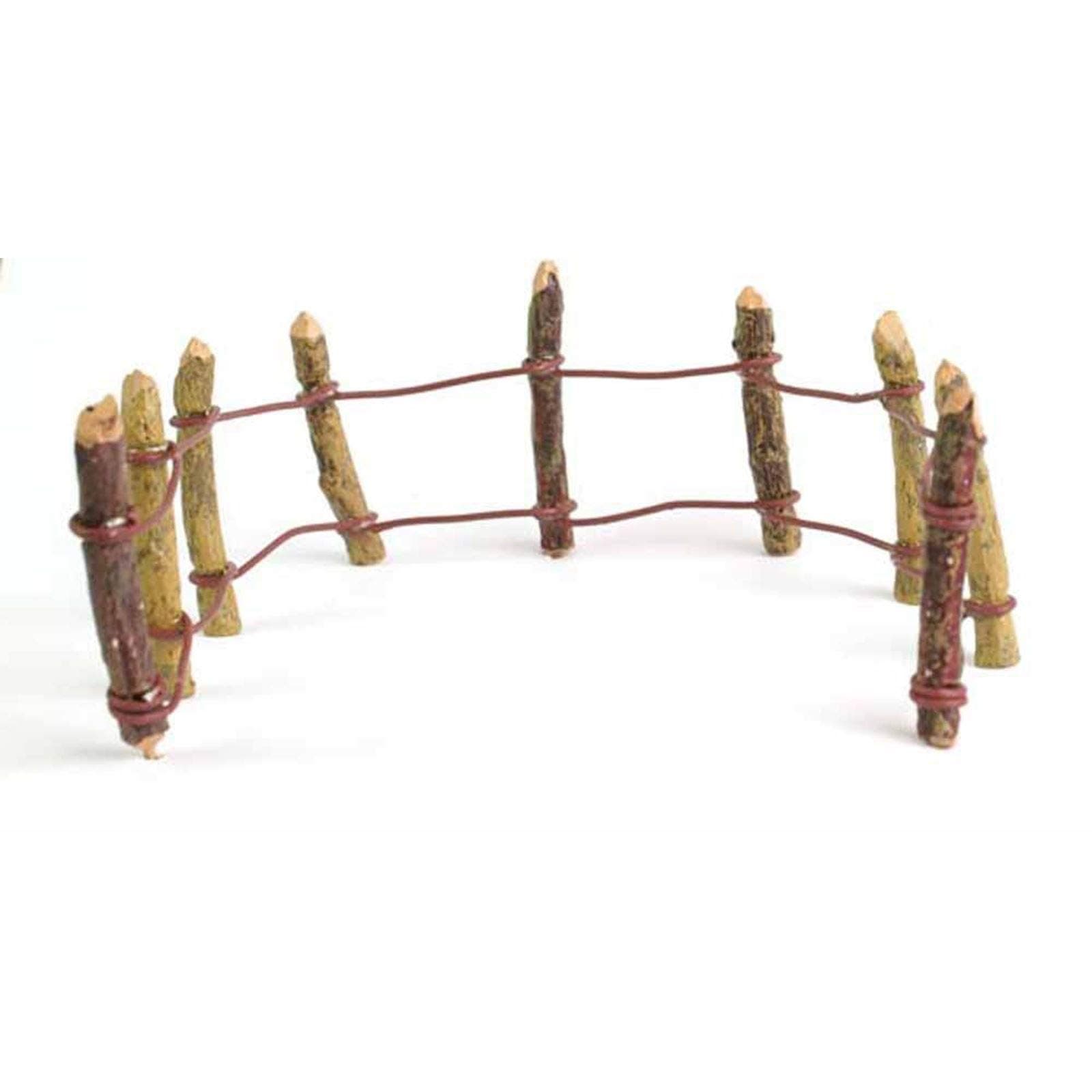 Georgetown Miniature Fairy Garden Woodland Wire & Post Fence with Stakes