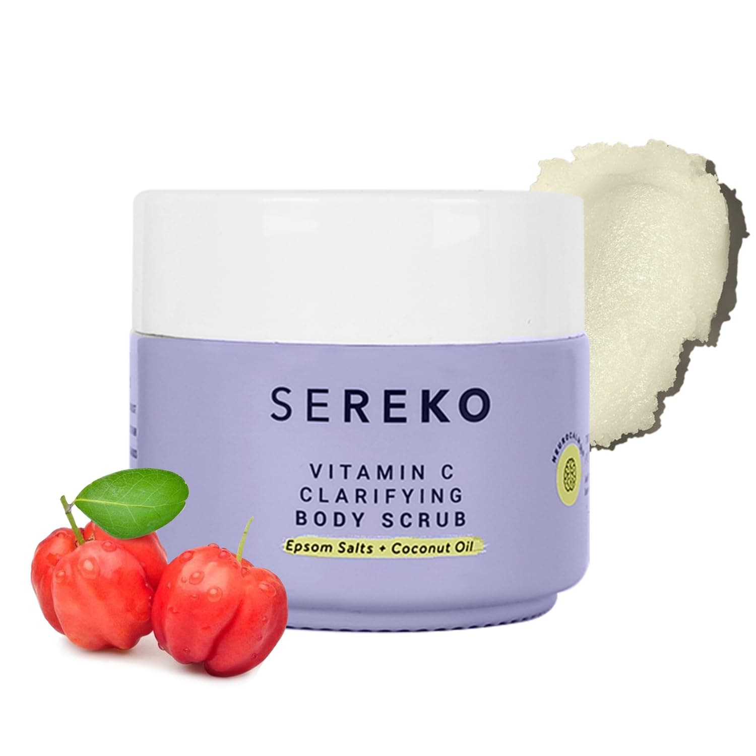 - SEREKO Exfoliating Body Scrub – Psycodermatology Formula with Epsom & Bath Salts, Vitamin C Brightening for Smooth, Radiant Skin – Gentle Dead Skin Removal – 100g