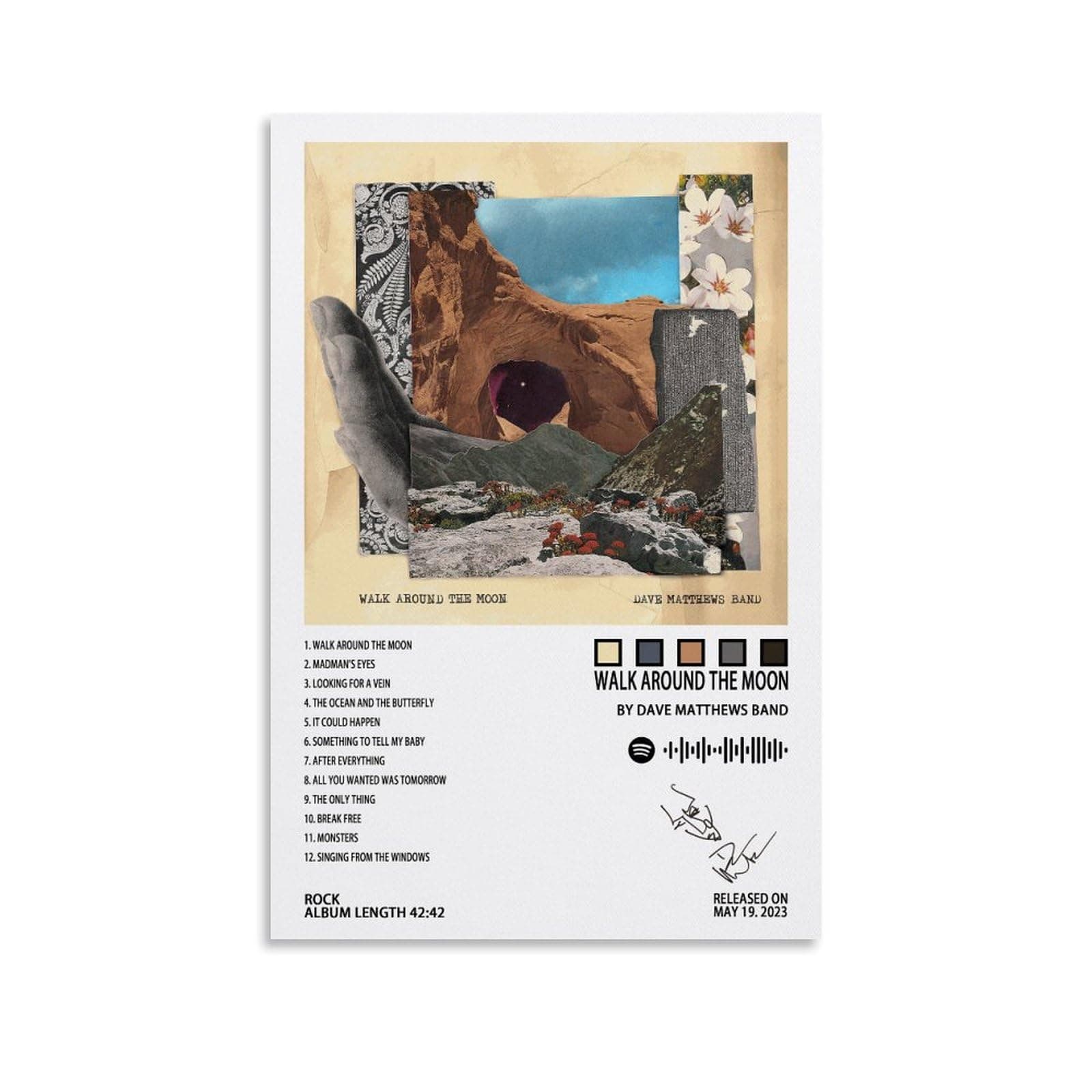 MOOOY Dave Poster Matthews Band Walk Around The Moon Album Cover Canve Posters for Room Aesthetic Decorative Painting Wall Art Living Room 12x18inch(30x45cm)