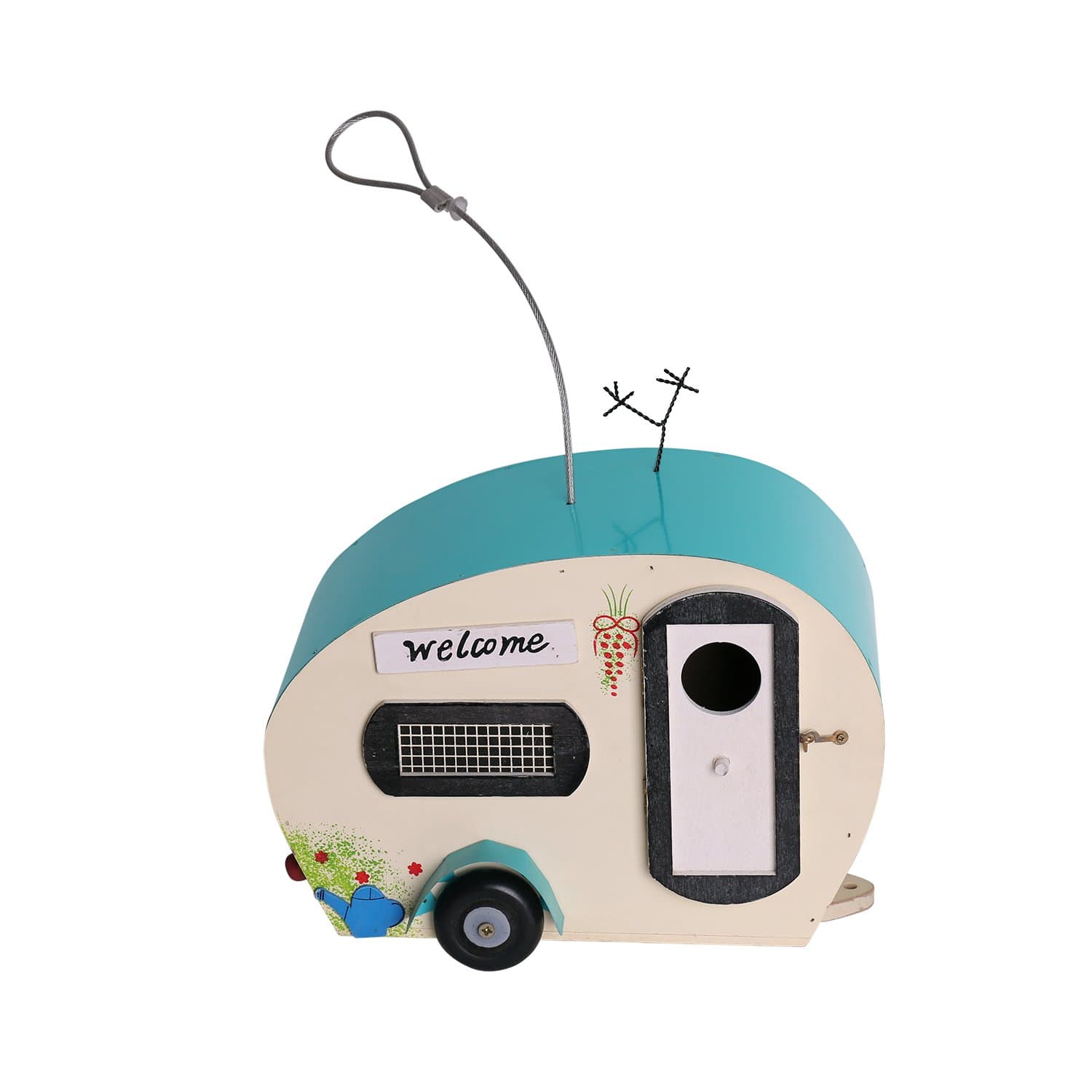 Hanging Birdhouse Camper Trailer Bluebird House BMH06