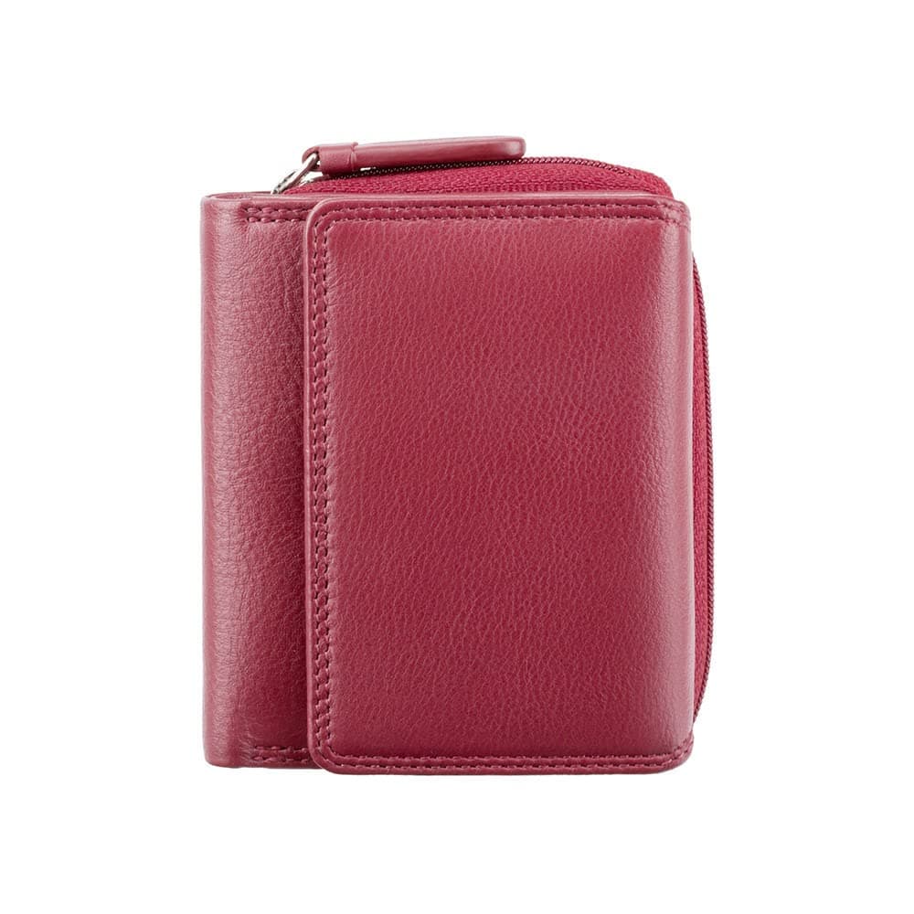 Heritage -30 Soft and Light Small Leather Trifold Wallet (Red)