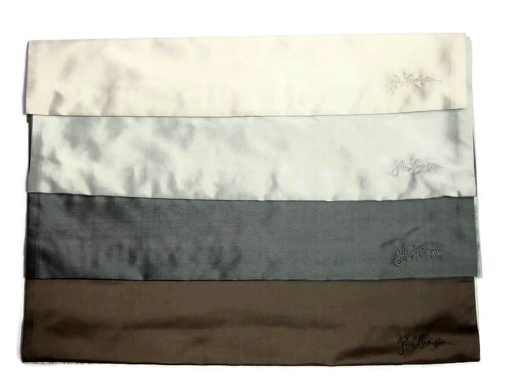 Jim Thompson - Set of 4 Thai Silk Sofa Cushion Pillow Cover / Case for Home Decoration - Gray