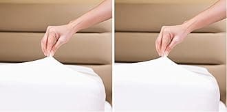 Family Bedding Single Bed Sheets - Deep Fitted Single Sheet - Soft Jersey 100% Cotton 4 Way Stretch White Bedding - Shrinkage and Fade Resistant. (Single (100x200cm), White). (Pack of 2)