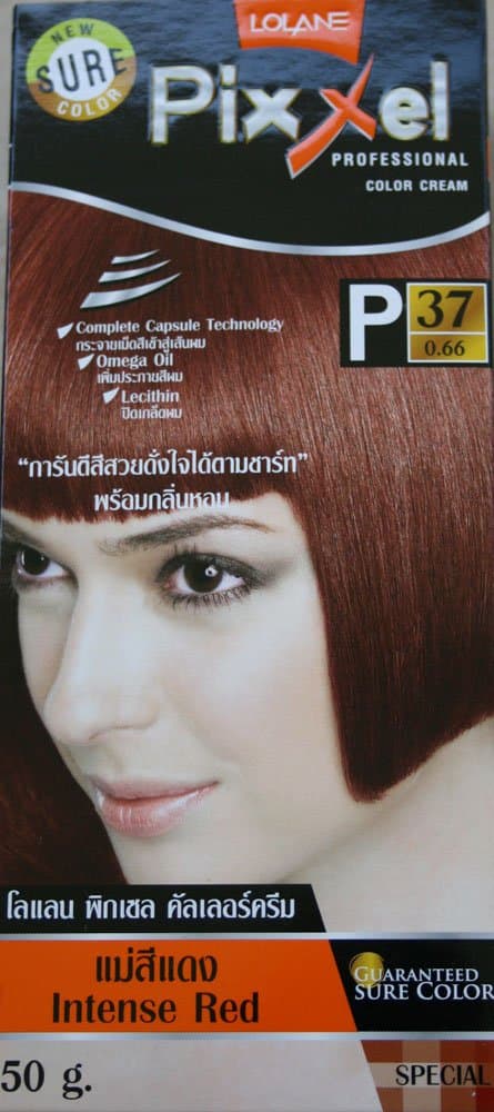 Lolane Pixxel Permanent Color Cream Hair Dye Gray Coverage Intense Red Color No.P37
