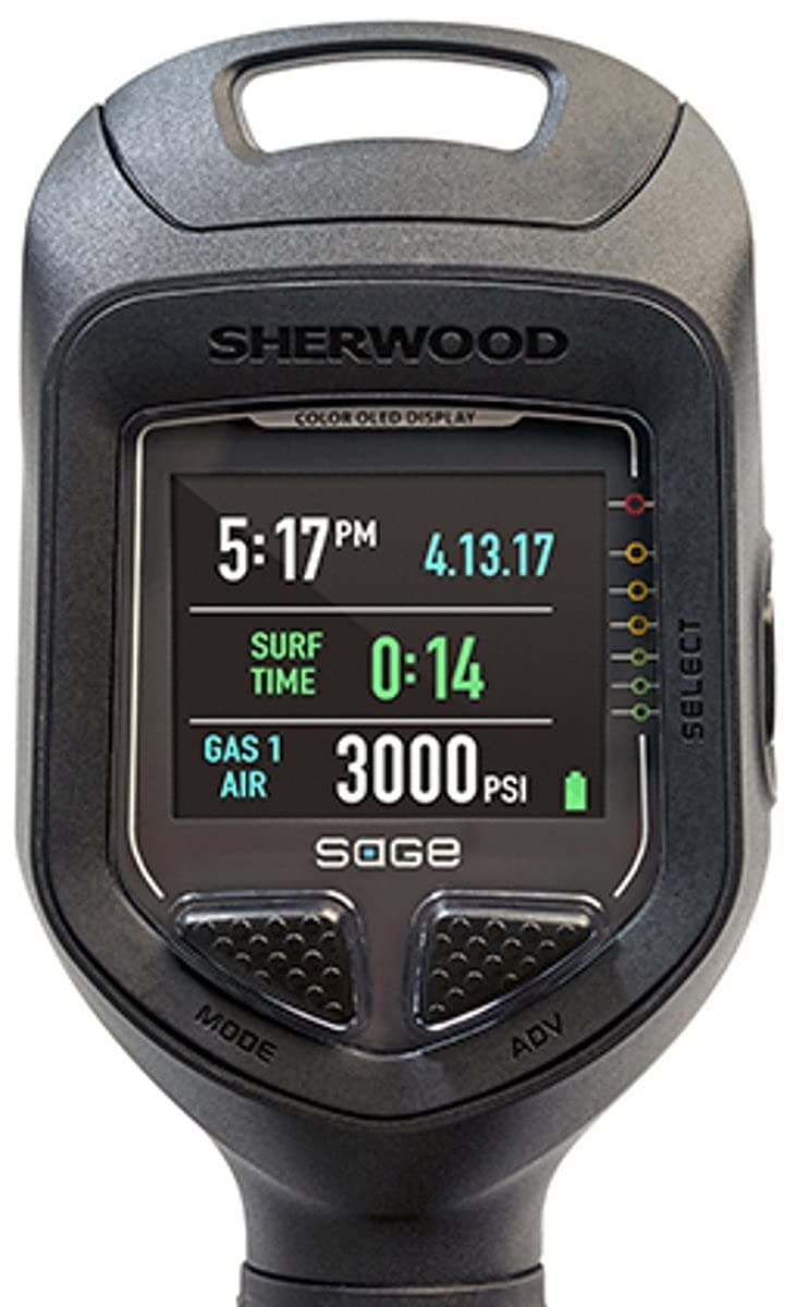 SHERWOOD SCUBASage OLED Color Screen Air Integrated Dive Computer with Bluetooth Integration