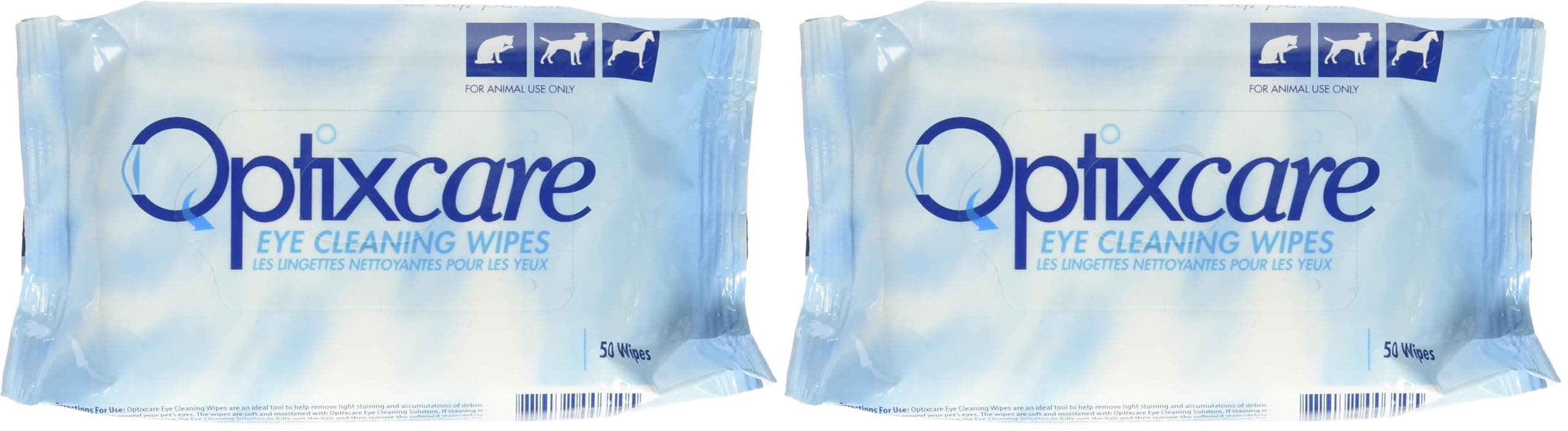 OptixCare 50 Count Eye Cleaning Wipes for Animals (Pack of 2)