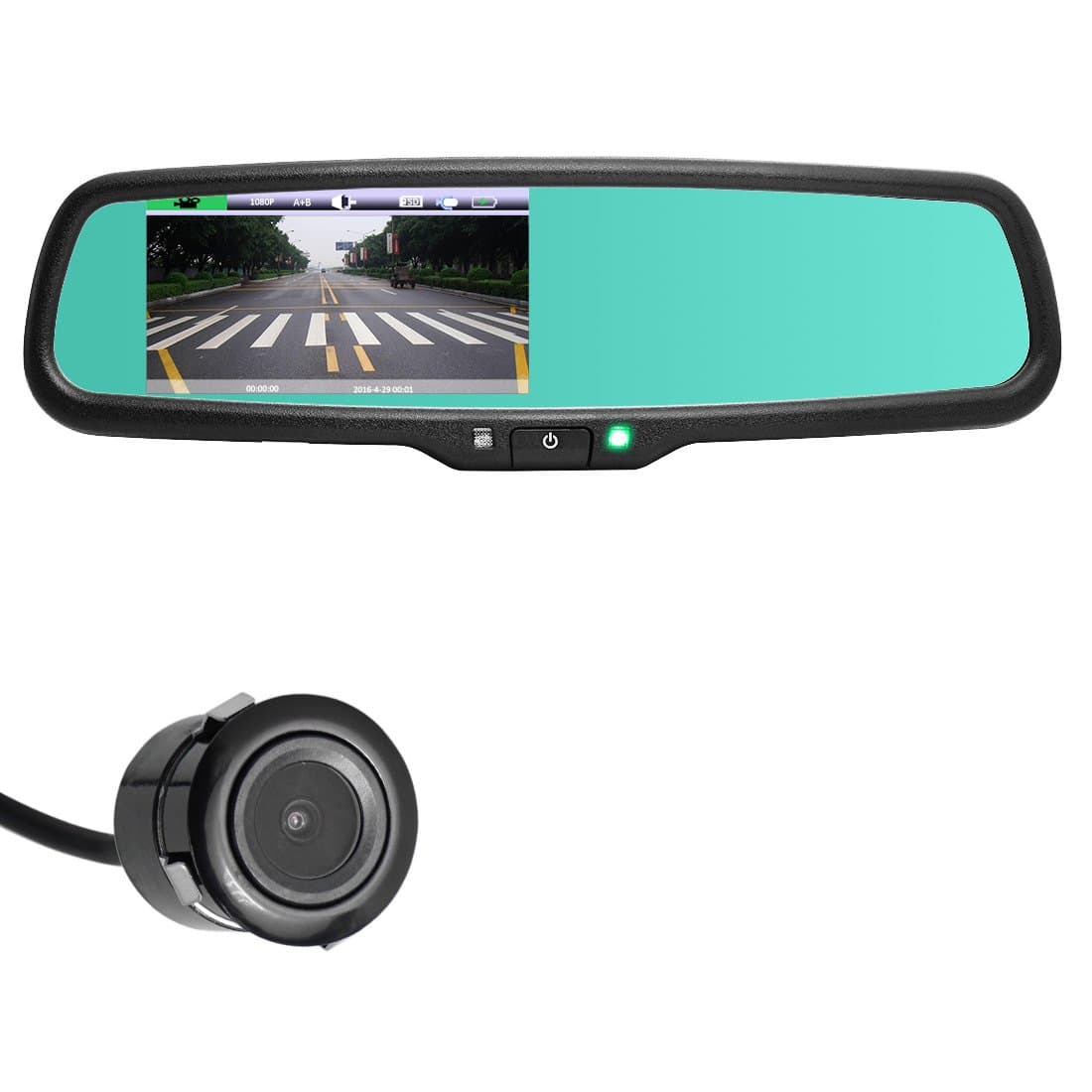 AUTOWINGS A-468 Full HD 1080P Car Dash Cam 4.3 inch Screen Auto-Dimming Rearview Mirror Monitor Video Recorder Support Backup Camera