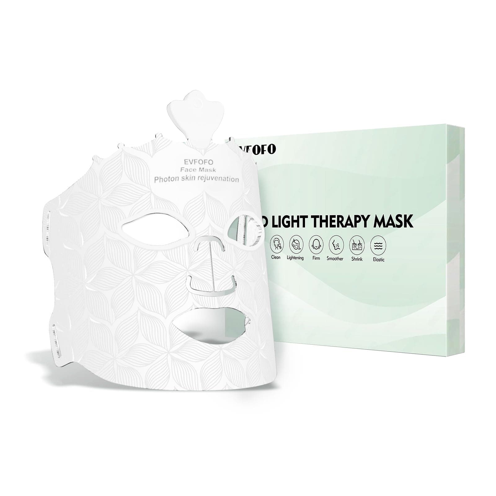 Red Light Therapy Mask for Face, 7 Colors LED Face Mask Light Therapy At Home, Led Face Mask Light Therapy, White