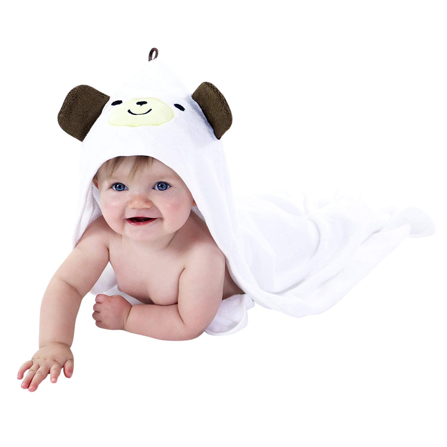 Karids® Hooded Baby Bath Towel - Soft, Plush, Absorbent and Breathable - Extra Large - Rayon Bamboo - White- Baby Gifts- Baby Essentials for Newborn-Boy or Girl Gift-New Shower Gifts