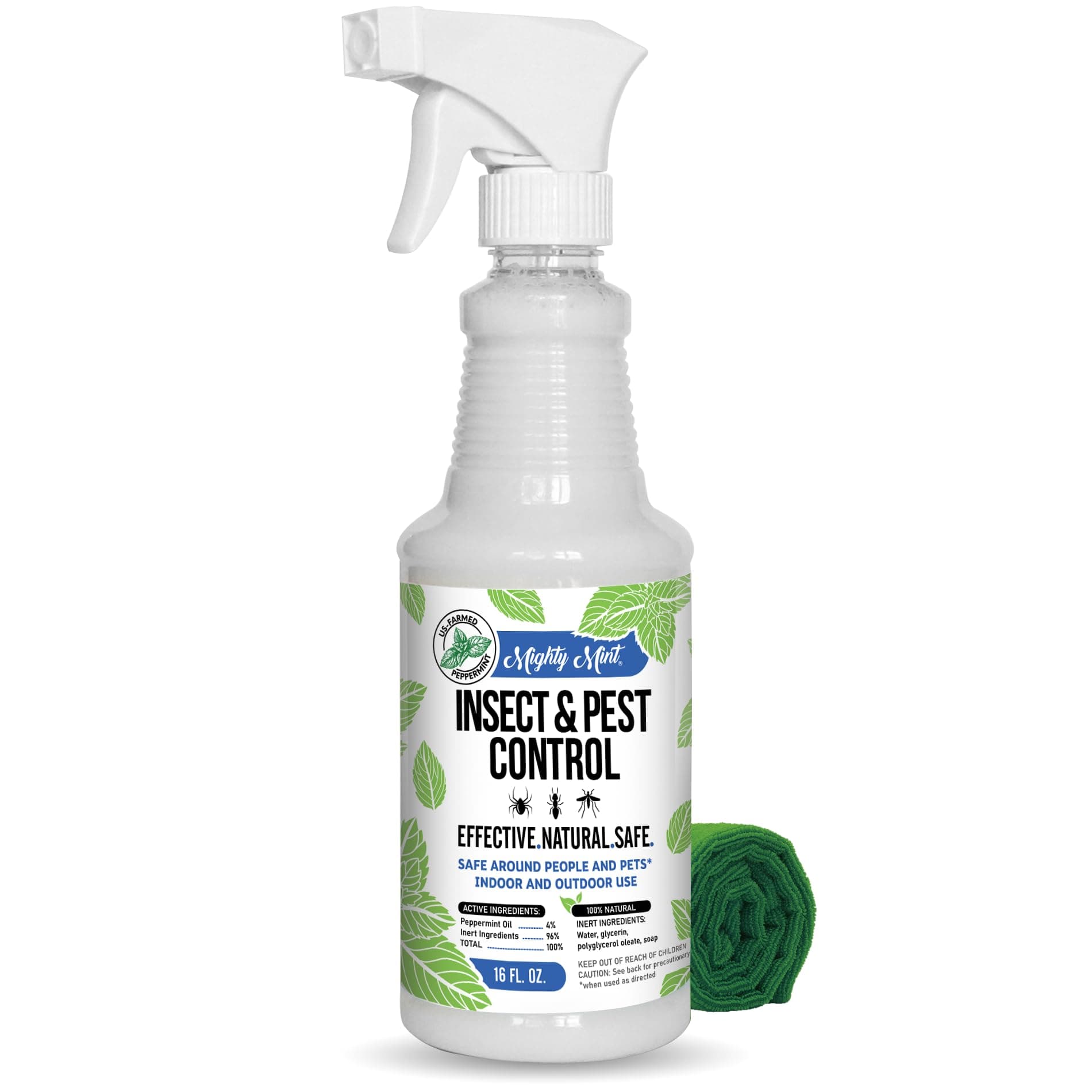 Mighty Mint Peppermint Oil Insect Repellent Spray – Indoor & Outdoor Bug Control for Spiders, Ants, Roaches, and More – Plant-Based, Extra-Strong Formula - 16 oz