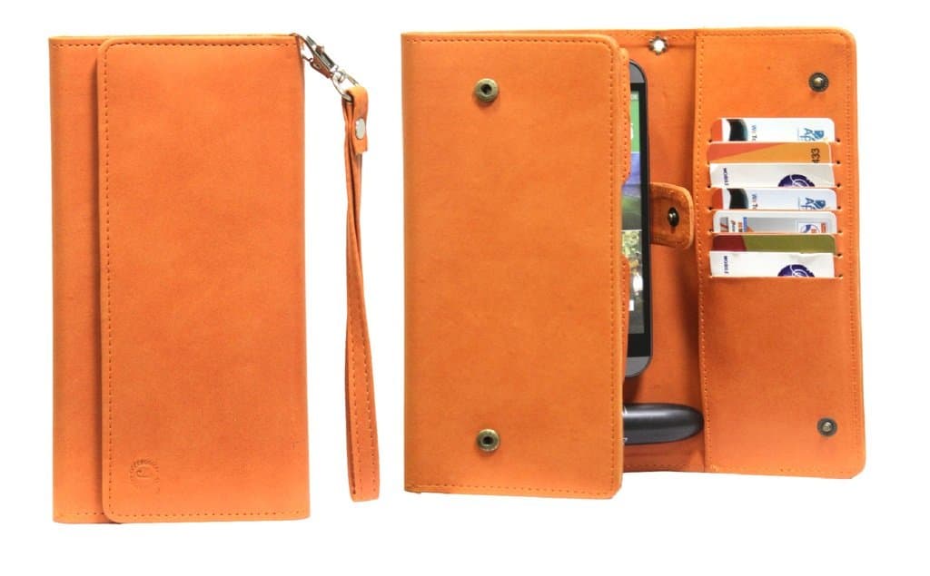 Brain Freezer Cover A13 Nillofer Leather Wallet Universal Phone Pouch Cover Case for LG Optimus TrueHD LTE P936 Orange