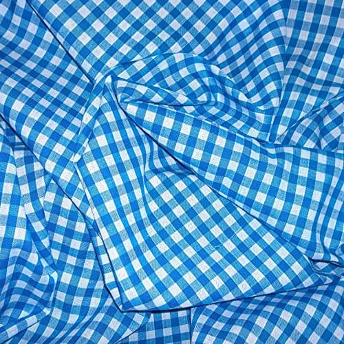 Gingham 1/4 inch Check Polycotton Fabric Turquoise
