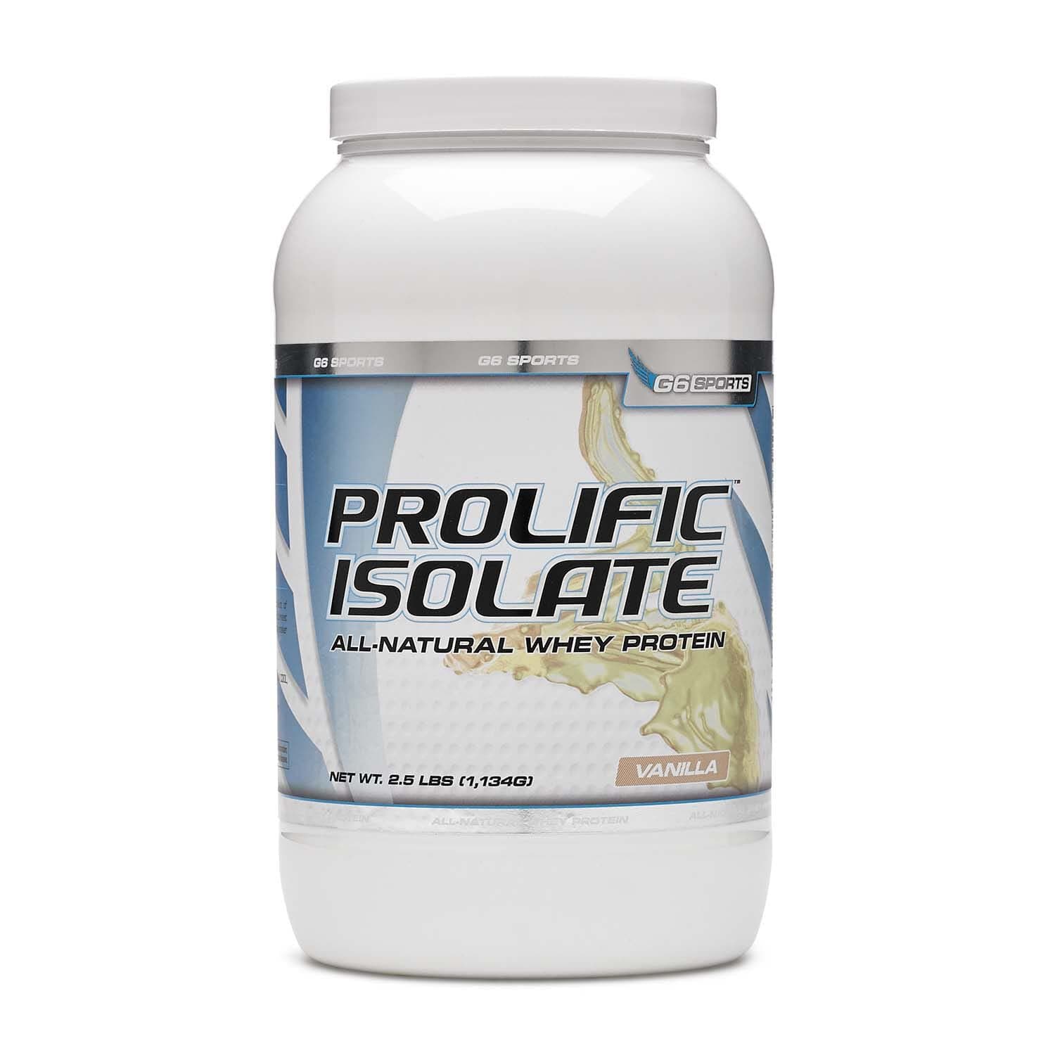 G6 Sports Prolific Isolate Whey Protein - Vanilla 2.5 lb(s).